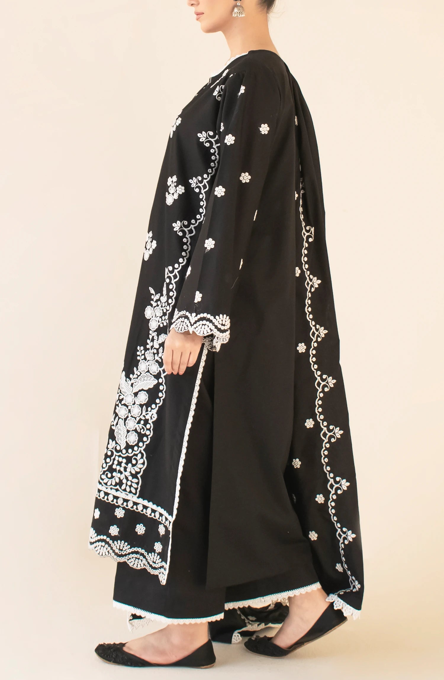 Stitched Chikankari  Shirt Dupatta & Pant - 3 Piece - WRFC25S-3001