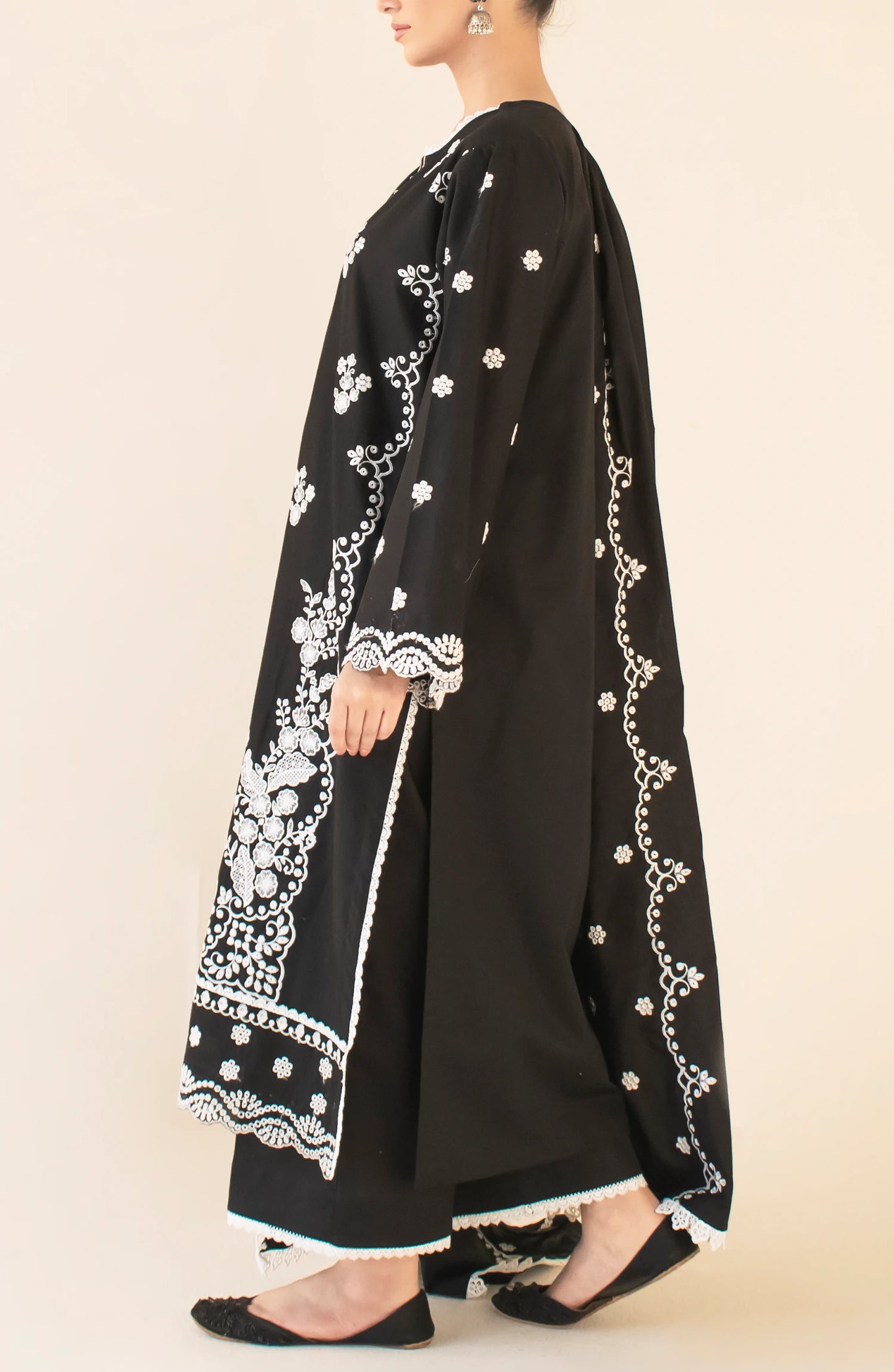 Stitched Chikankari  Shirt Dupatta & Pant - 3 Piece - WRFC25S-3001