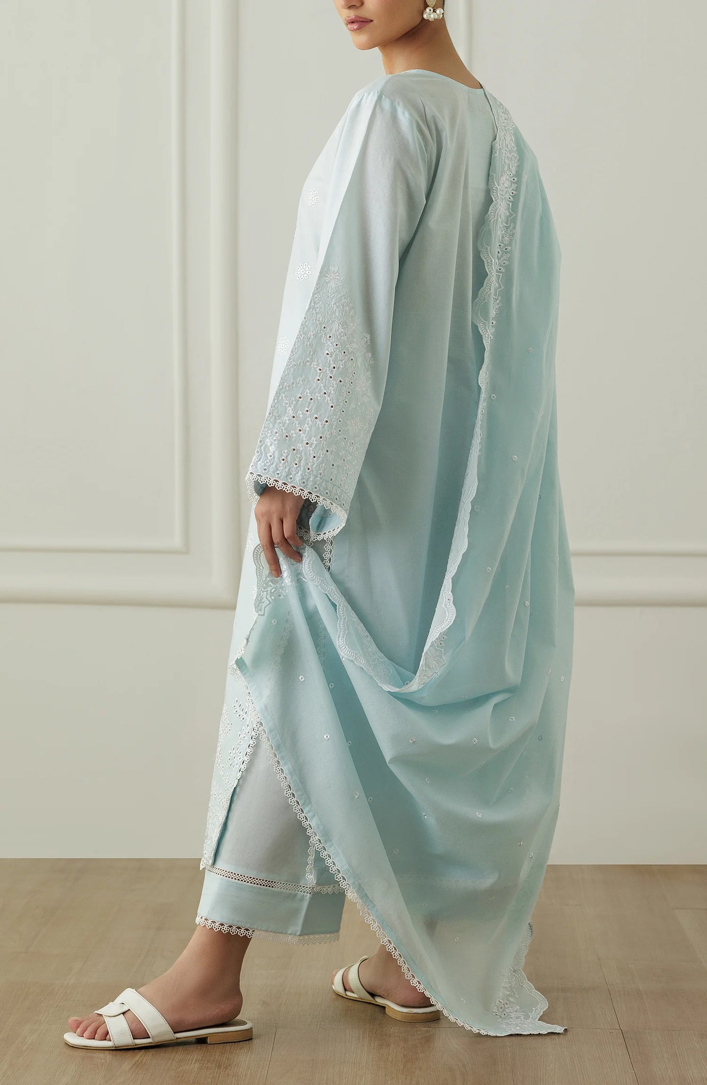 Stitched Chikankari  Shirt Dupatta & Pant - 3 Piece - WRFC25S-3006
