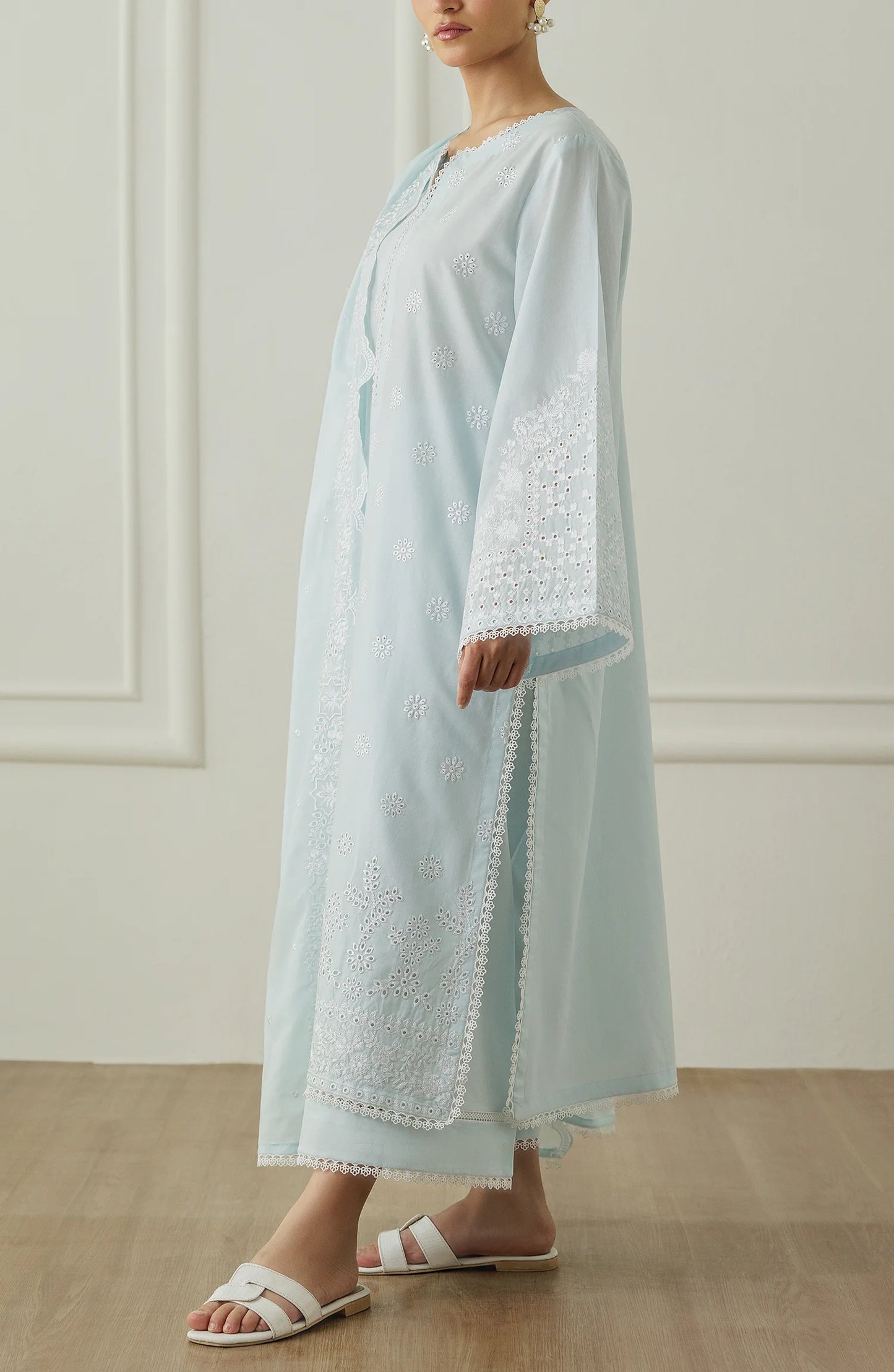 Stitched Chikankari  Shirt Dupatta & Pant - 3 Piece - WRFC25S-3006