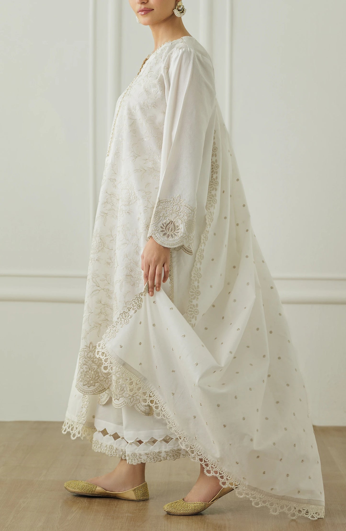Stitched Chikankari Shirt Dupatta & Pant - 3 Piece - WRFC25S-3007