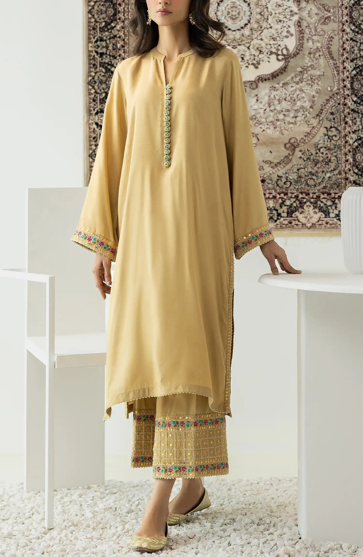 Stitched Luxury Festive Formal Shirt & Pant - 2 Piece (Co-ord Set) - WRFR23W-2005