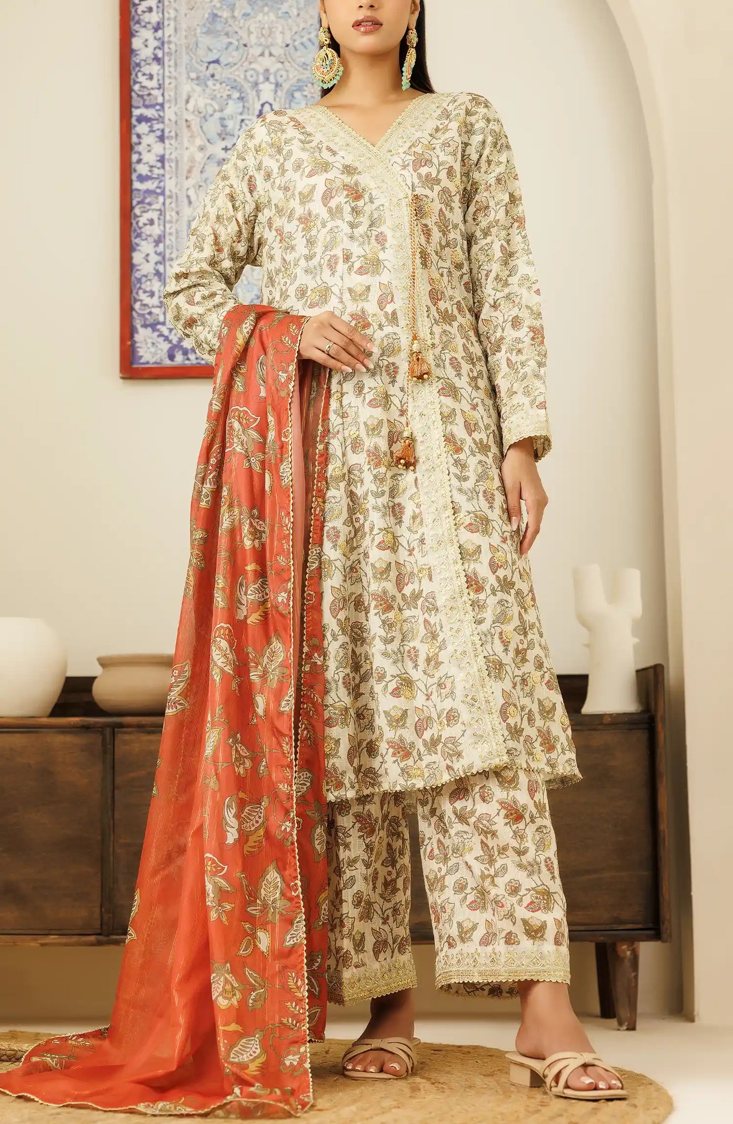 Unstitched Shirt Dupatta & Pant 3 Piece-WRFZ24S-3001