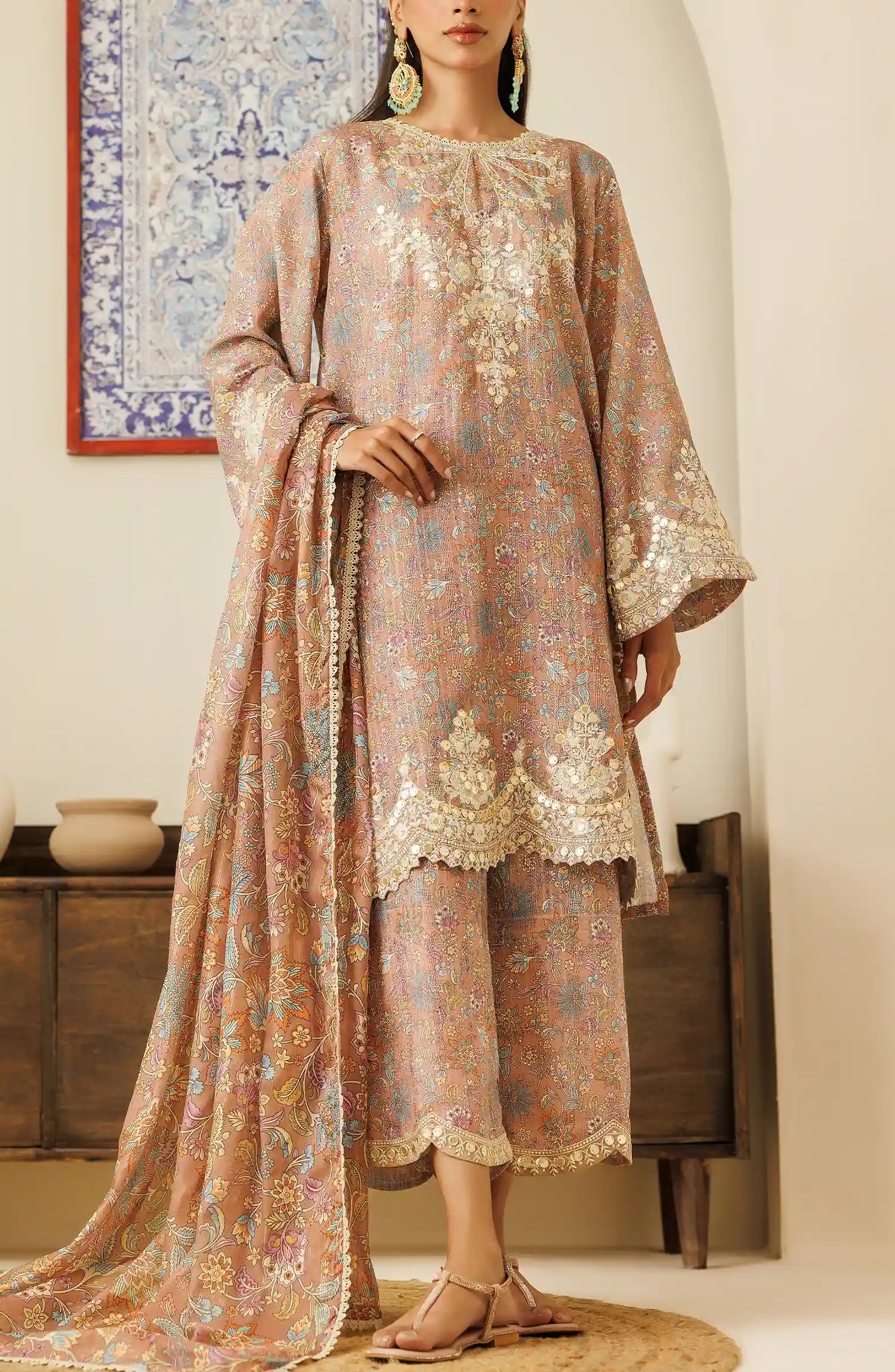 Stitched Luxury Festive Formal Shirt Dupatta & Pant - 3 Piece - WRFZ24S-3002