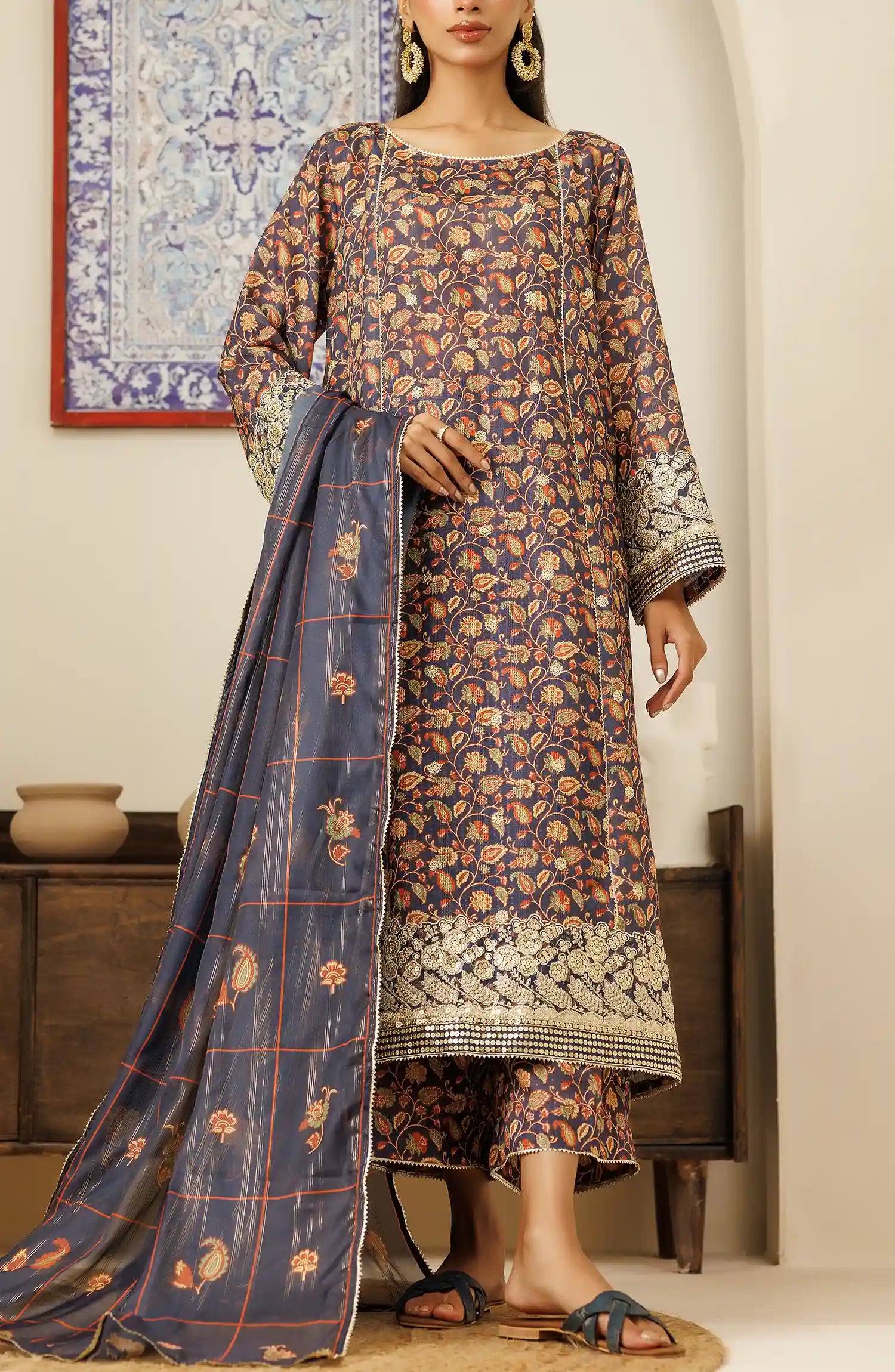 Stitched Luxury Festive Formal Shirt Dupatta & Pant - 3 Piece - WRFZ24S-3003