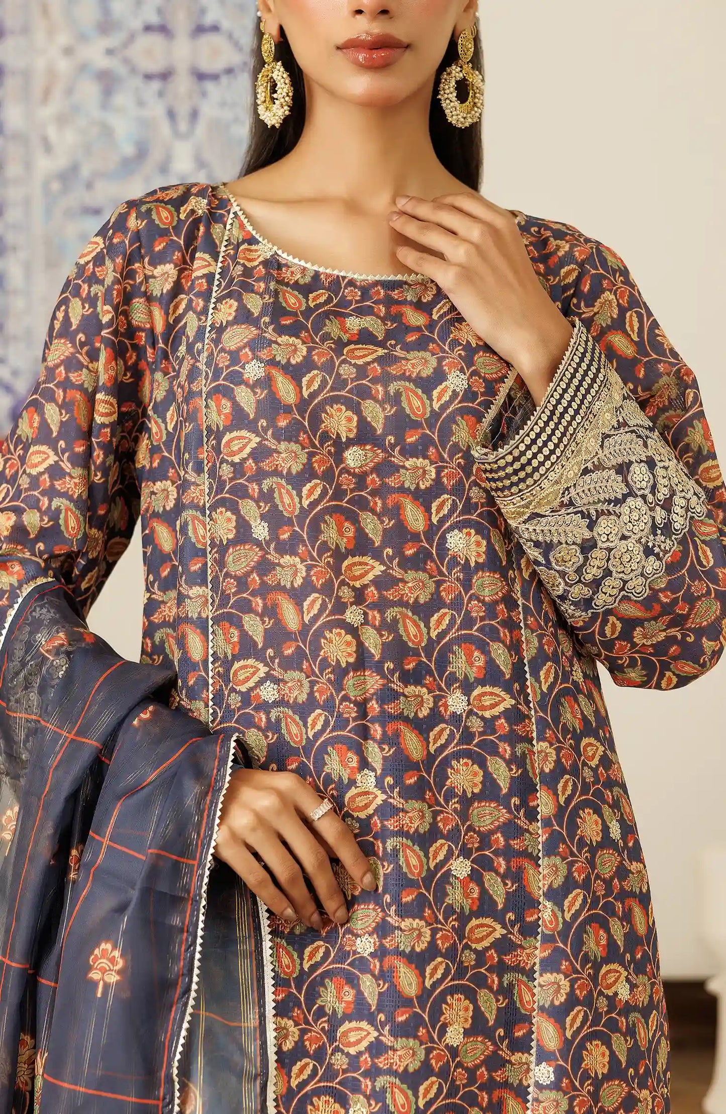 Unstitched Shirt Dupatta & Pant 3 Piece-WRFC25S-3004