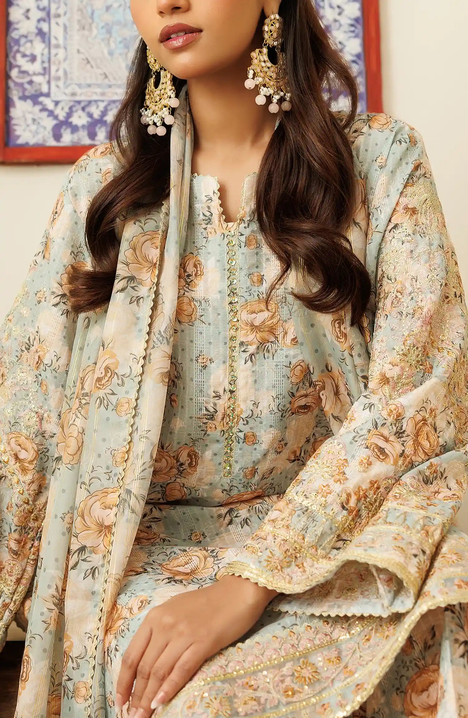 Stitched Luxury Festive Formal Shirt Dupatta & Pant - 3 Piece - WRFZ24S-3004