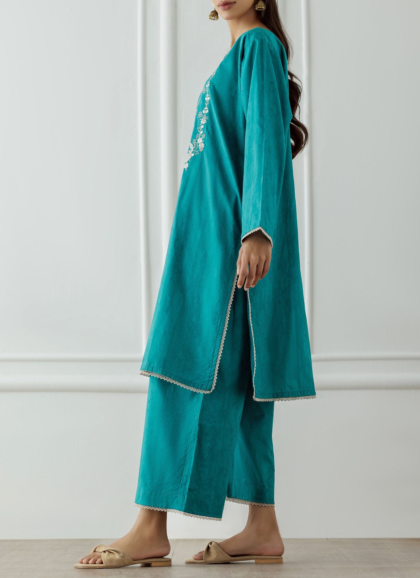 Stitched Embroidered Lawn Shirt & Pant - 2 Piece (Co-ord Set) - WRHC24S-2005