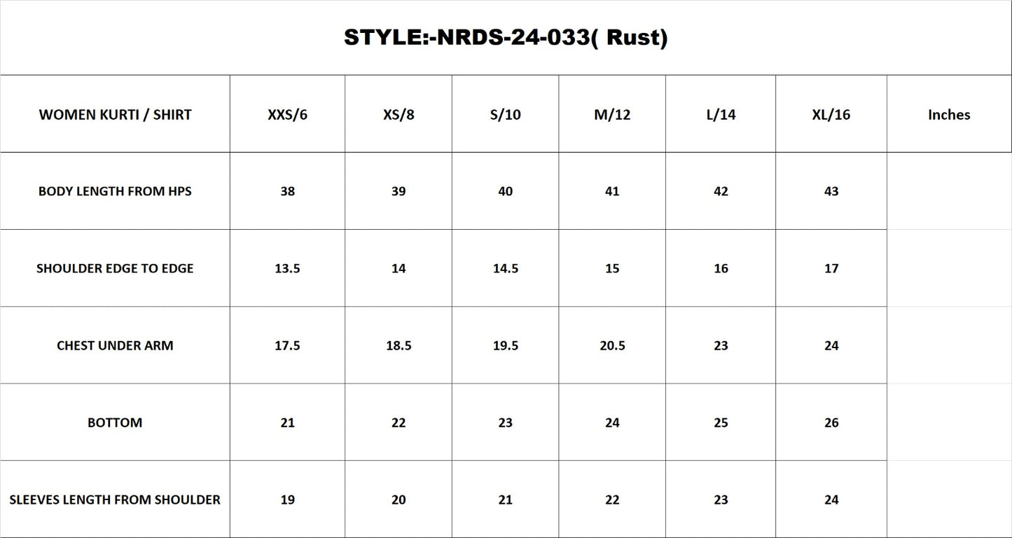 NRDS-24-033/S RUST LAWN  READY TO WEAR SHIRT DUPATTA