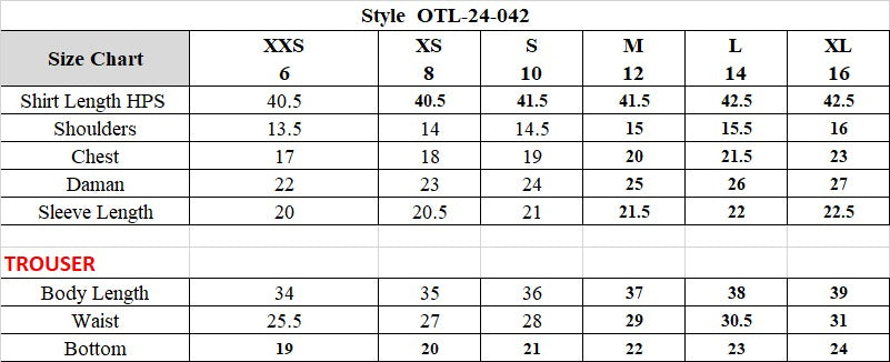 OTL-24-042/S BLUE LAWN Women READY TO WEAR SHIRT DUPATTA PANTS