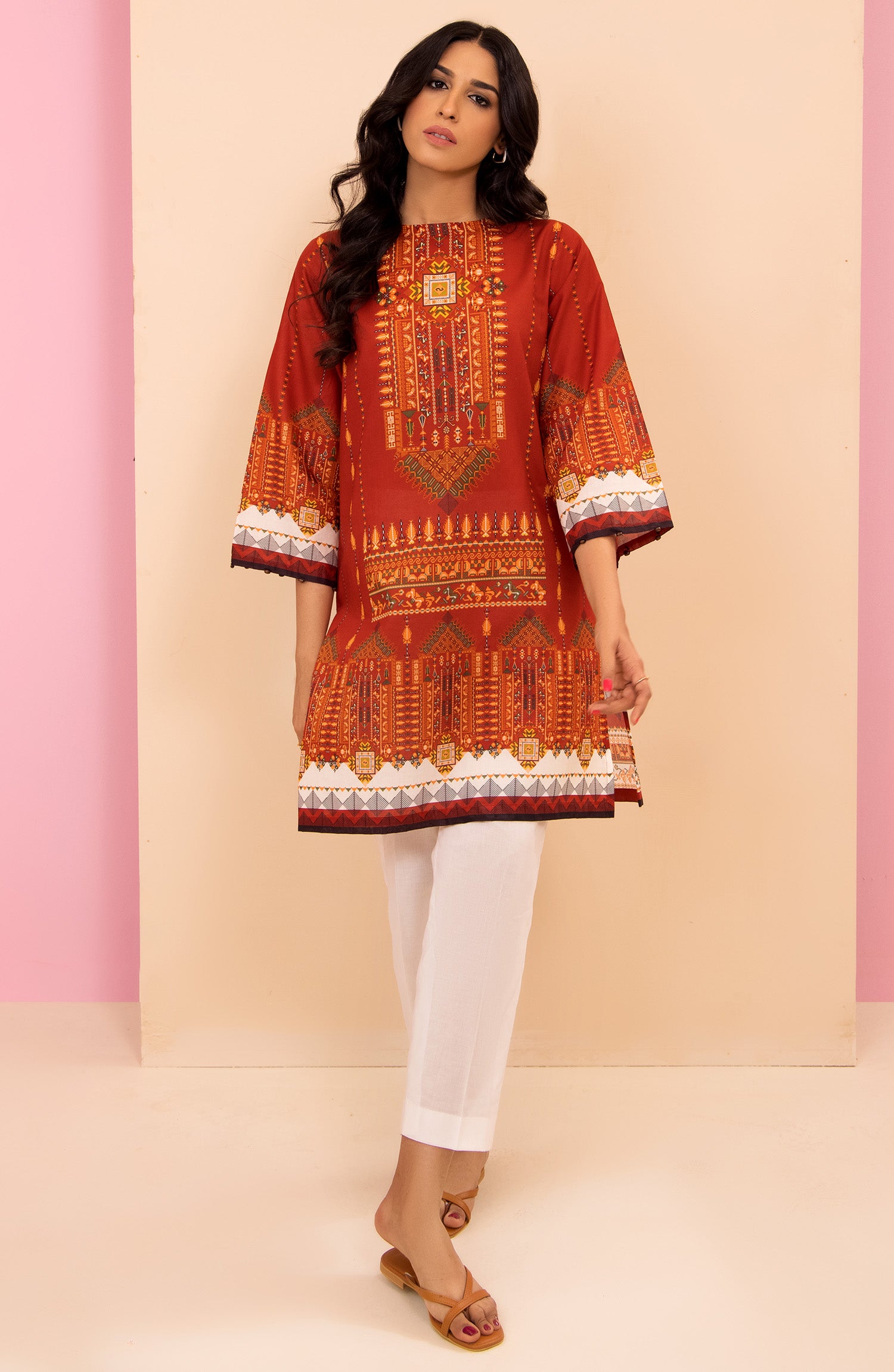 HCS-22-045/S RED LAWN SCSHIRT READY TO WEAR SHIRT