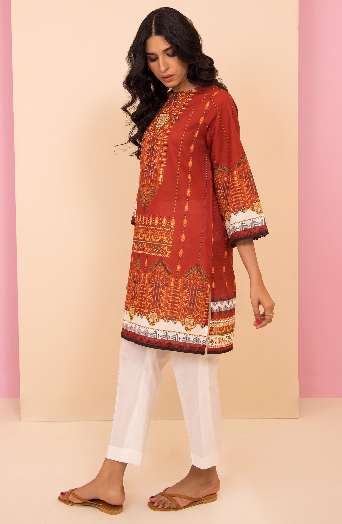 HCS-22-045/S RED LAWN SCSHIRT READY TO WEAR SHIRT