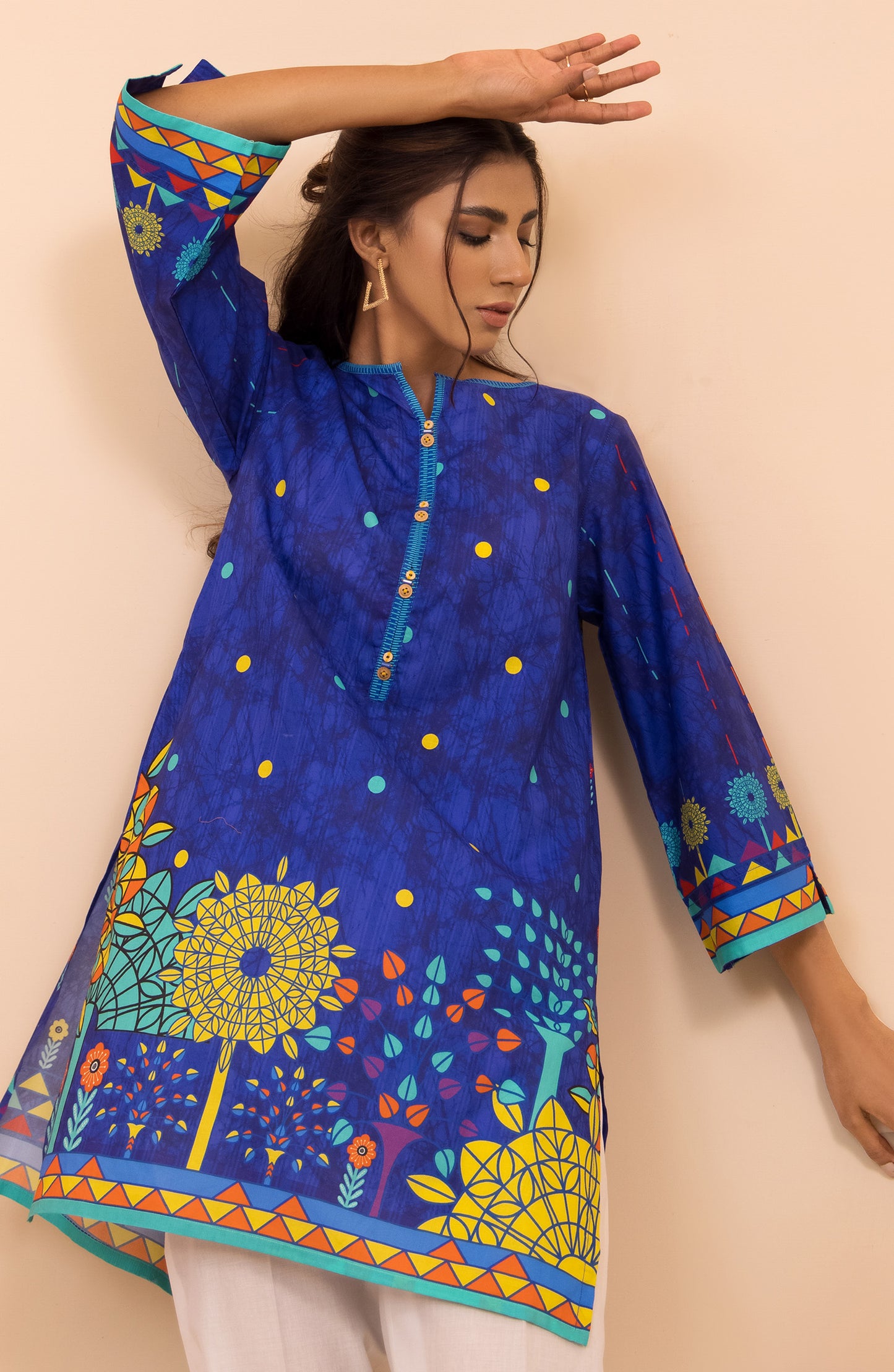 HCS-22-037/S BLUE LAWN SCSHIRT READY TO WEAR SHIRT