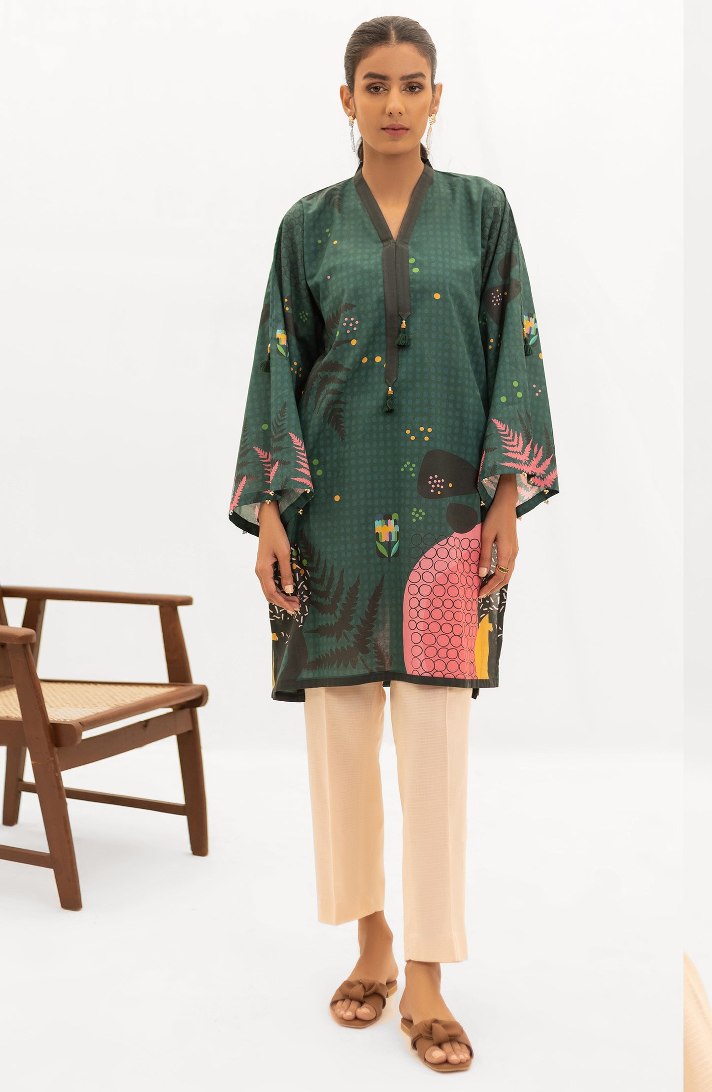 OTL-22-004/U RED LAWN  UNSTITCHED SHIRT DUPATTA PANTS