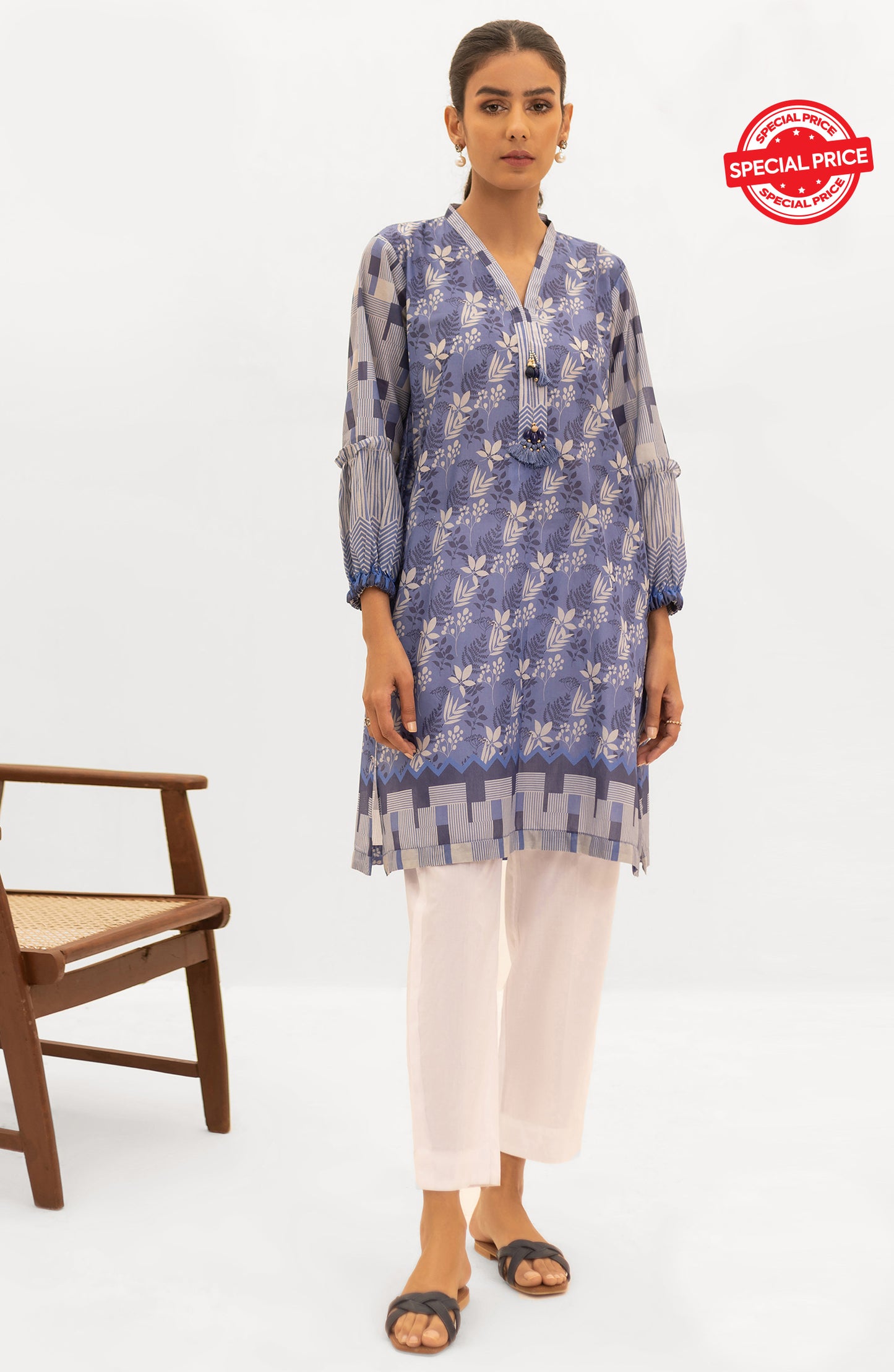 OTL-22-004/U RED LAWN  UNSTITCHED SHIRT DUPATTA PANTS