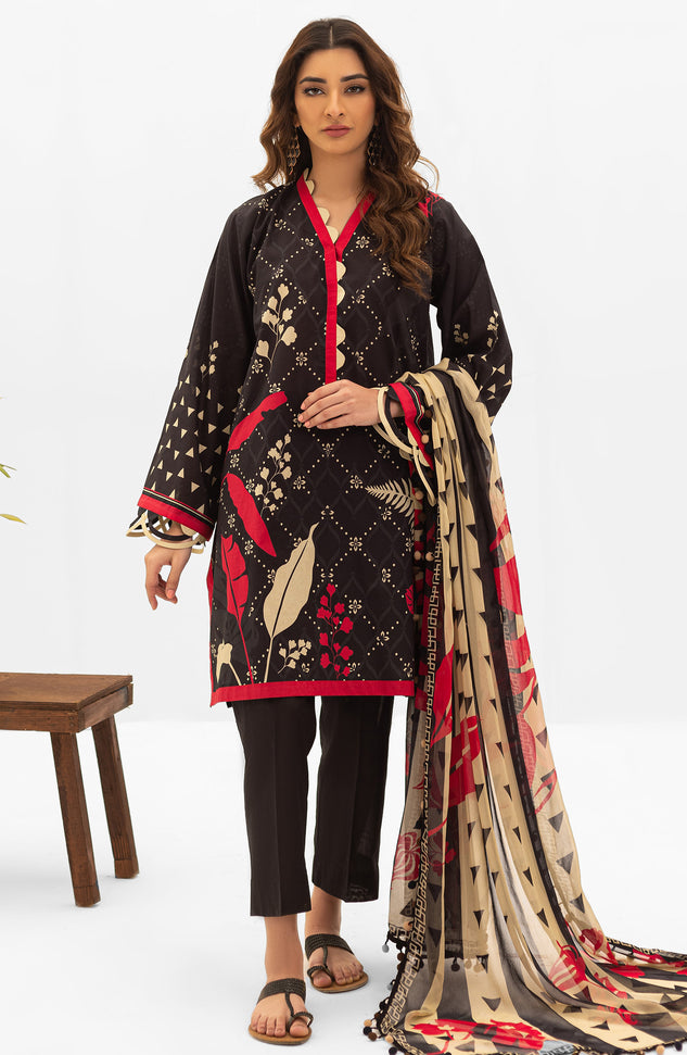NRDS-21-099/U BLACK LAWN  UNSTITCHED SHIRT DUPATTA