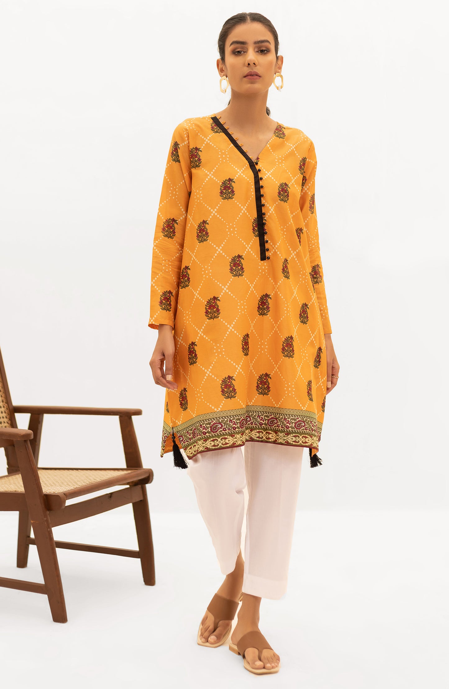 OTL-22-004/U RED LAWN  UNSTITCHED SHIRT DUPATTA PANTS