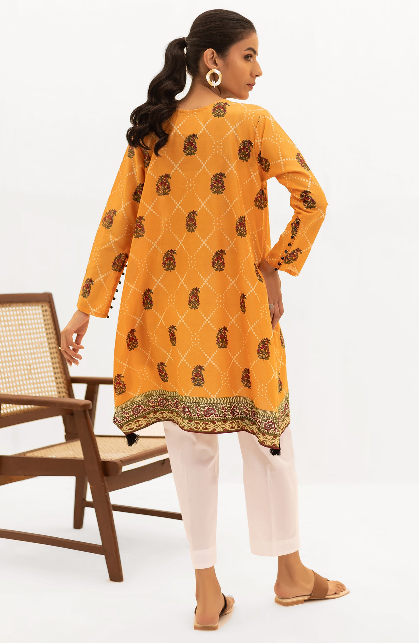 OTL-22-004/U RED LAWN  UNSTITCHED SHIRT DUPATTA PANTS