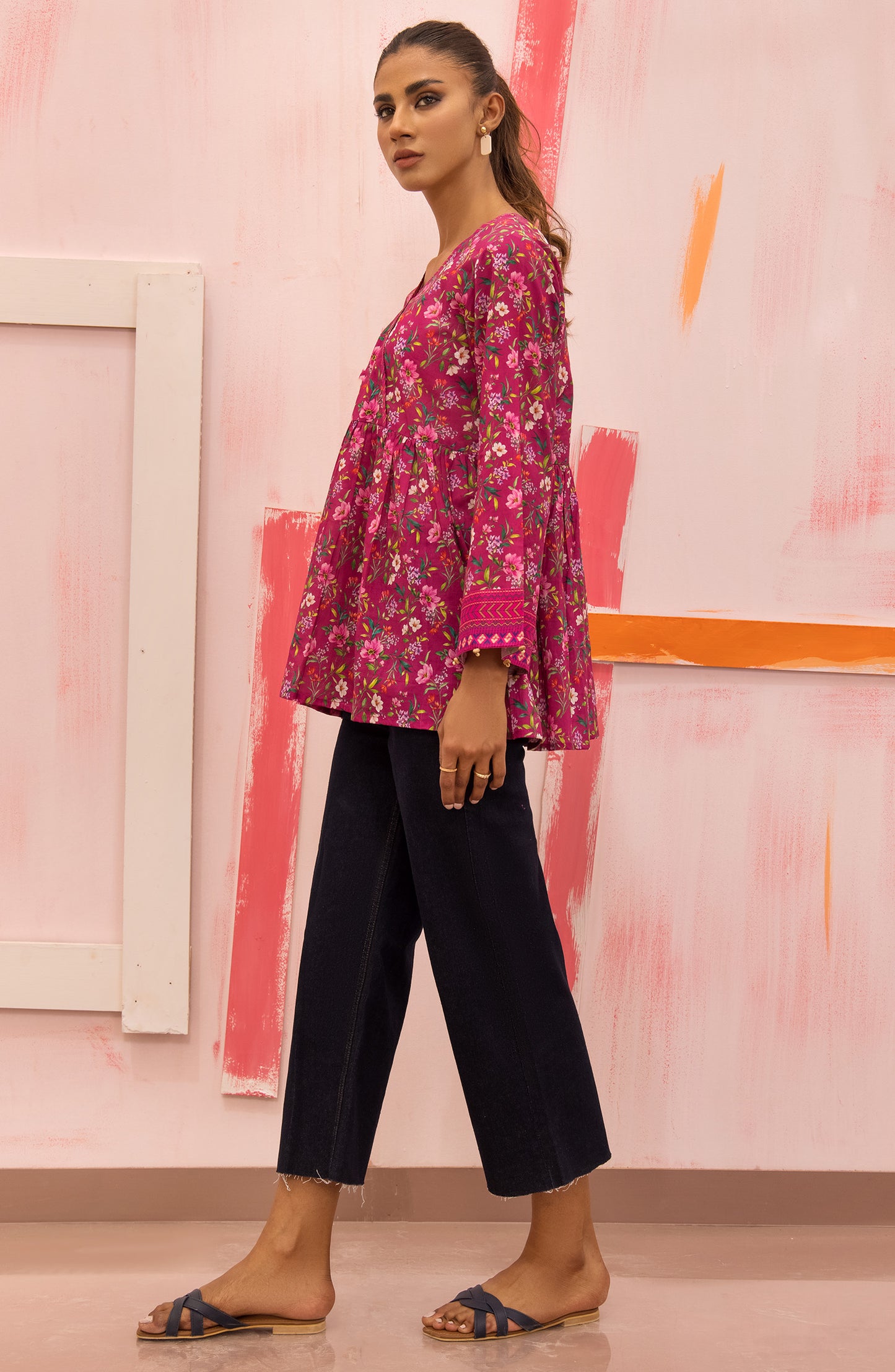 HCS-S-22-052/S MAGENTA LAWN SCSHIRT READY TO WEAR SHIRT