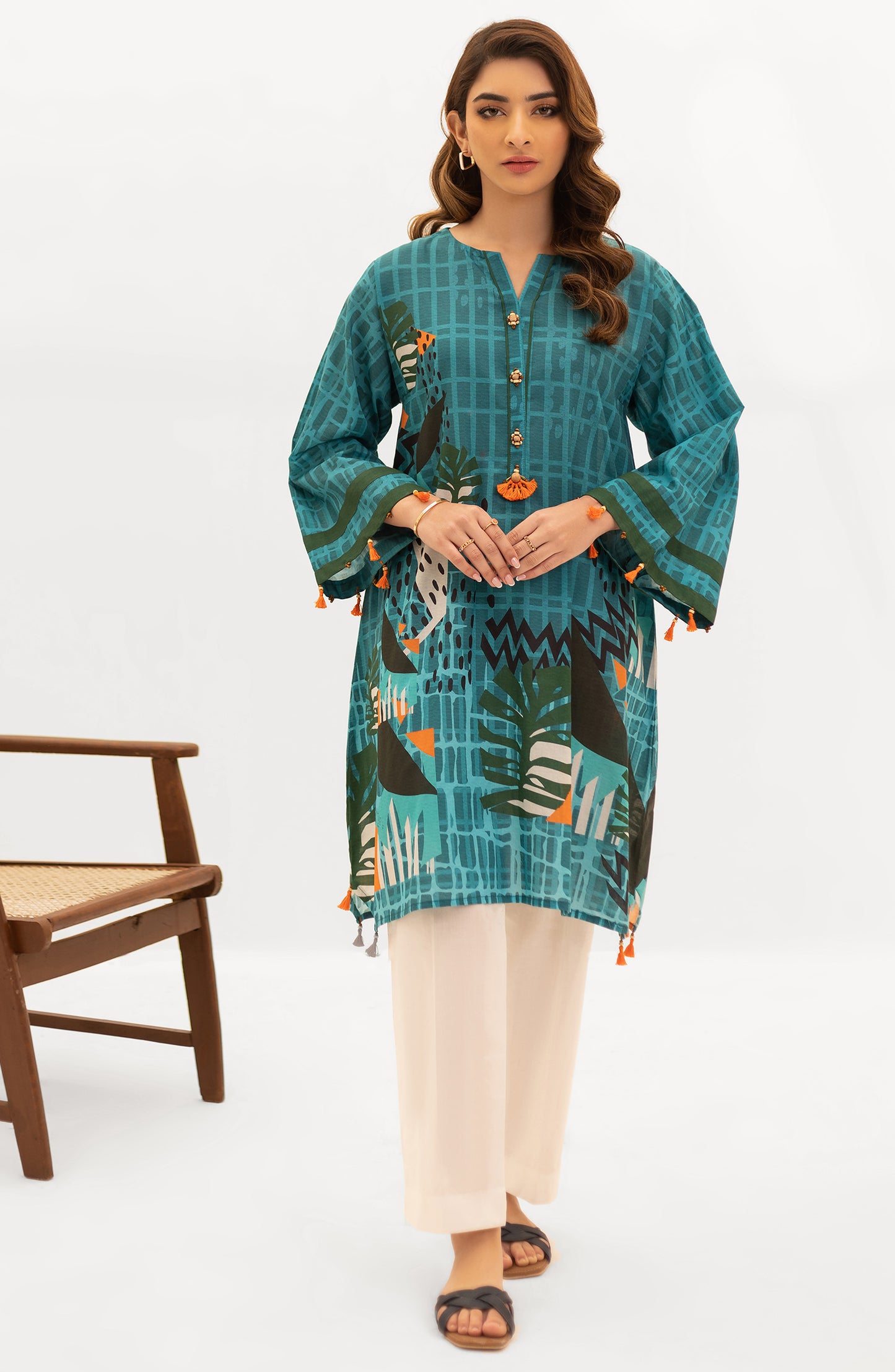 OTL-22-004/U RED LAWN  UNSTITCHED SHIRT DUPATTA PANTS