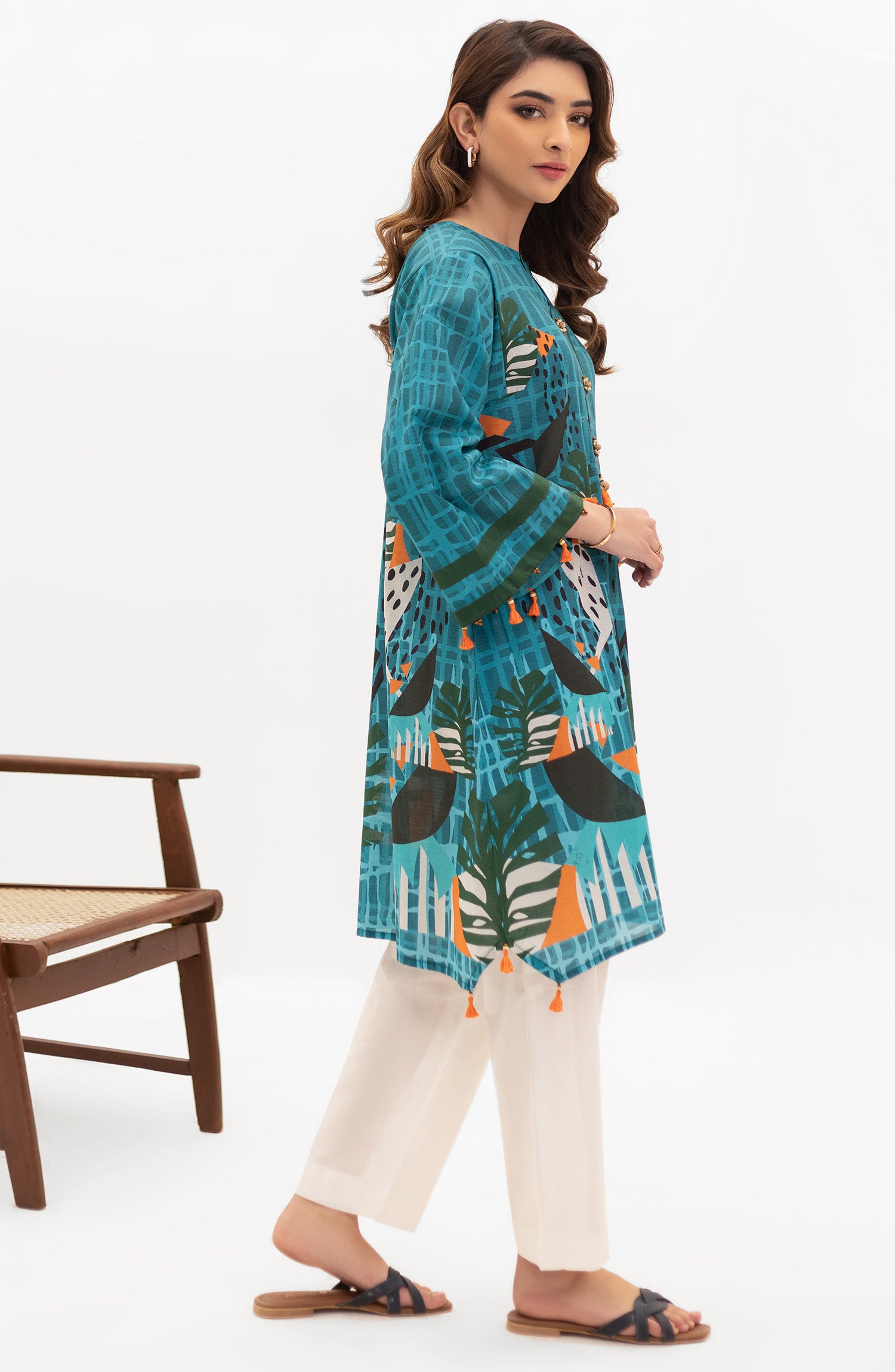 OTL-22-004/U RED LAWN  UNSTITCHED SHIRT DUPATTA PANTS