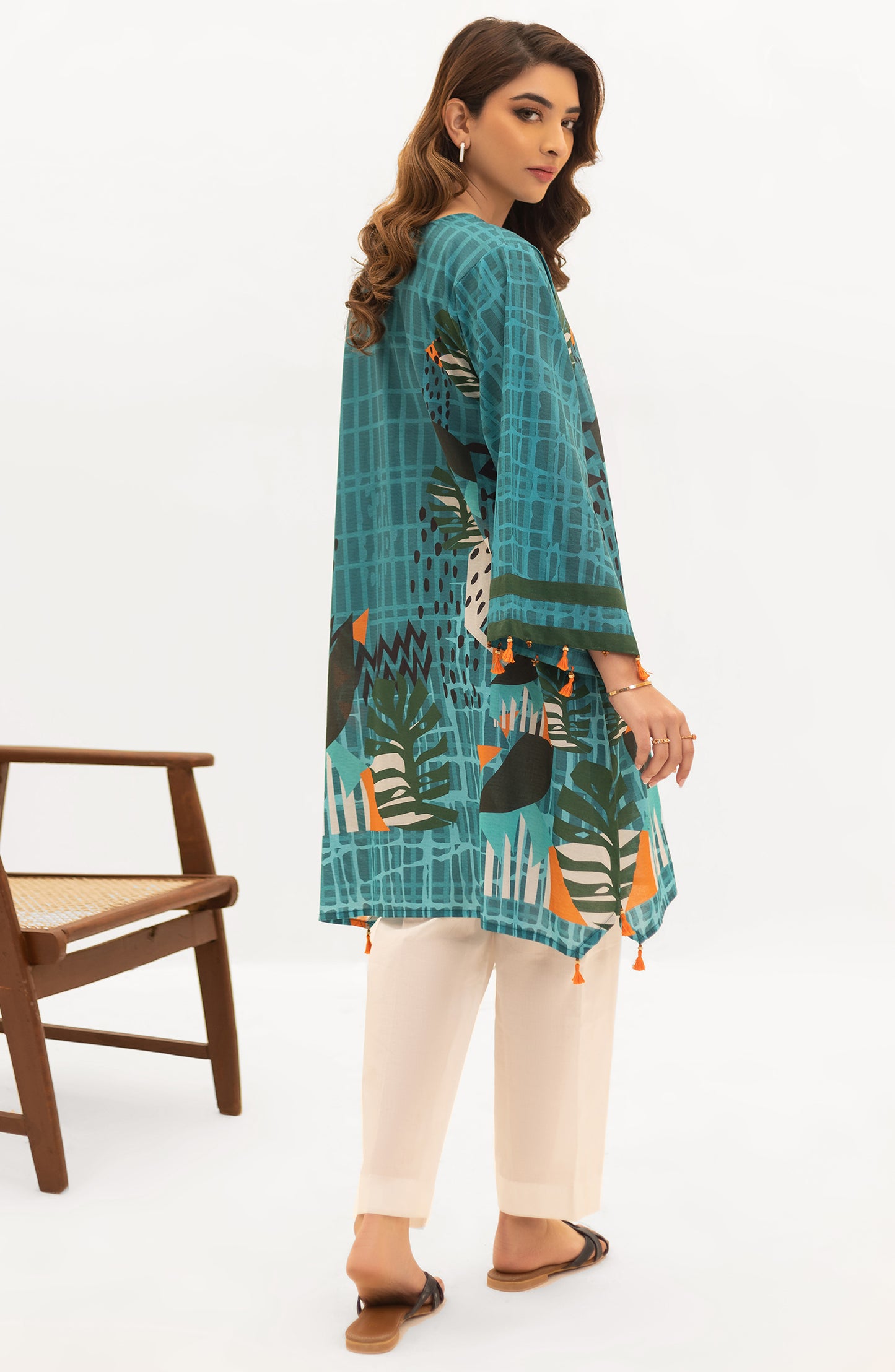 OTL-22-004/U RED LAWN  UNSTITCHED SHIRT DUPATTA PANTS