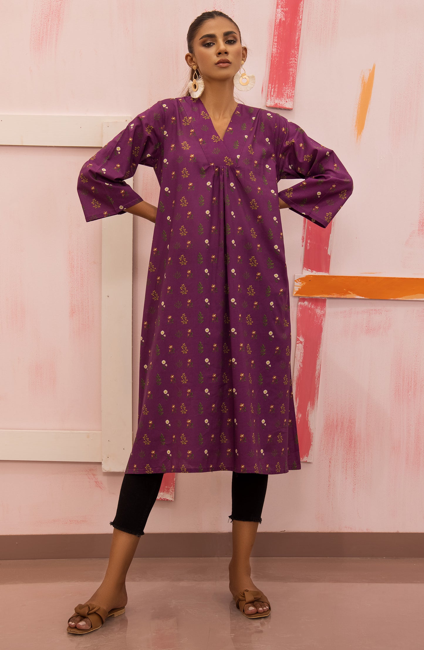HCS-22-015/S MAGENTA LAWN SCSHIRT READY TO WEAR SHIRT