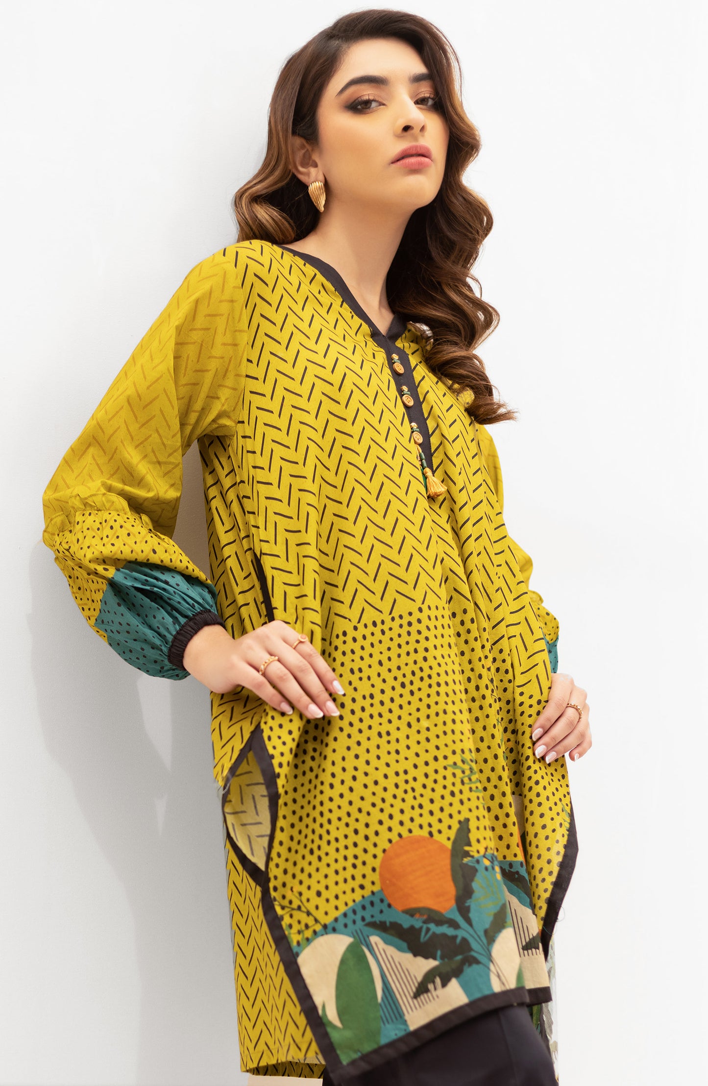 OTL-22-004/U RED LAWN  UNSTITCHED SHIRT DUPATTA PANTS