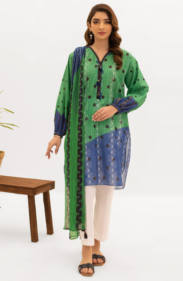 NRDS-22-020/U GREEN LAWN  UNSTITCHED SHIRT DUPATTA