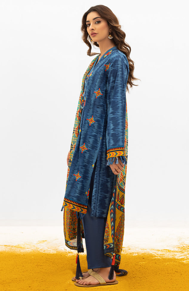 OTL-21-174/U BLUE LAWN  UNSTITCHED SHIRT DUPATTA PANTS