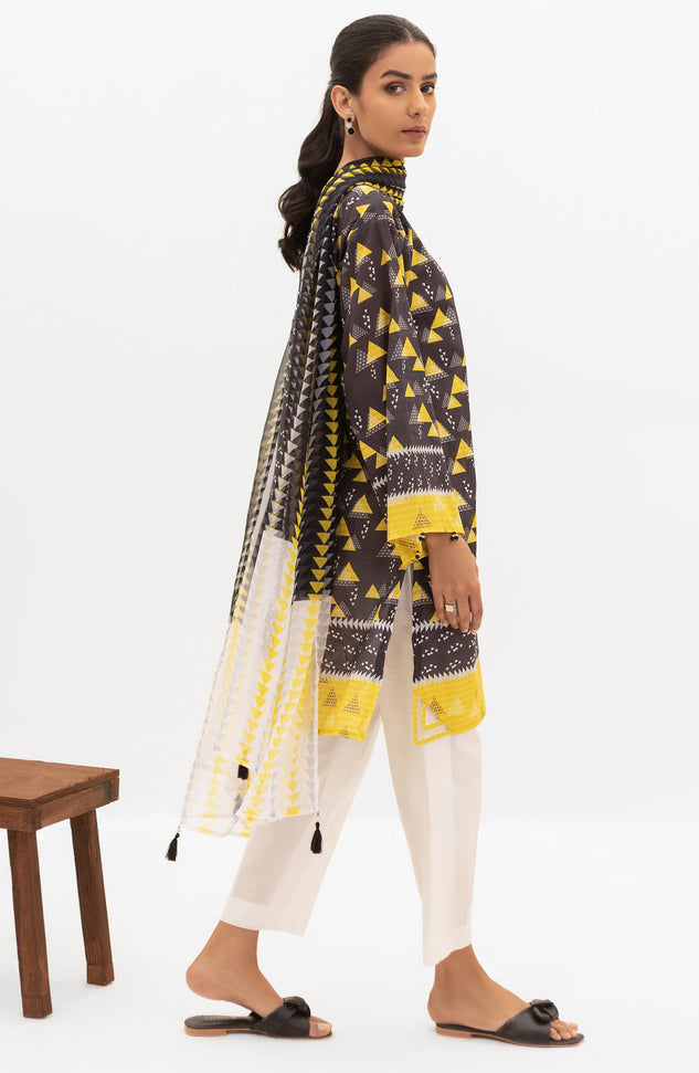 NRDS-22-018/U YELLOW LAWN  UNSTITCHED SHIRT DUPATTA