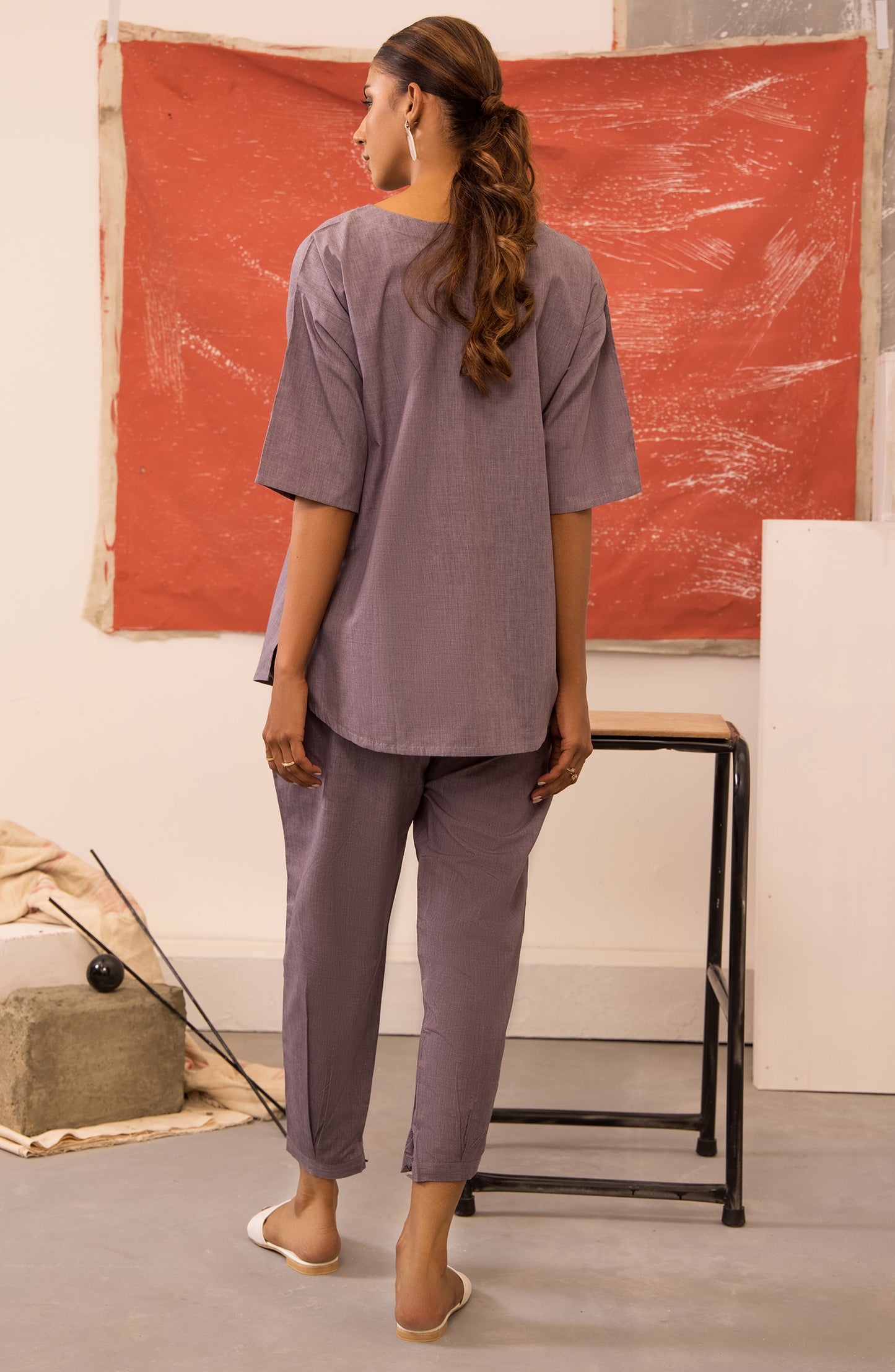 NRS-013/S L.GREY COTTON  READY TO WEAR SHIRT PANTS