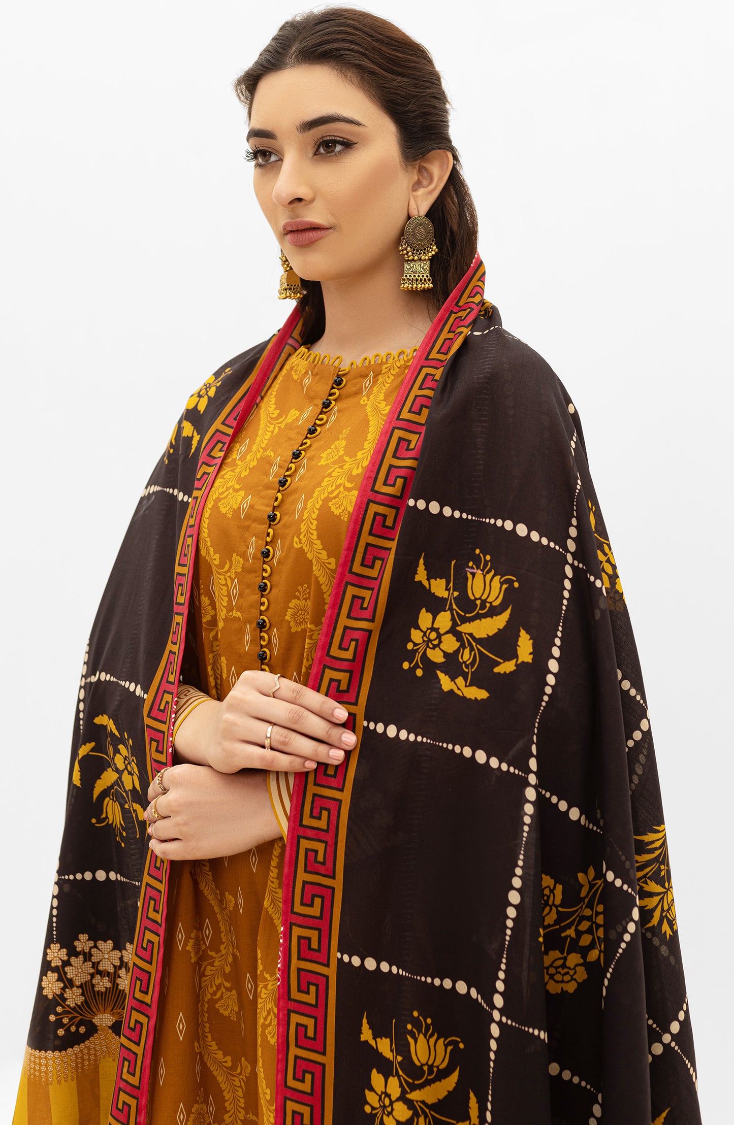 OTL-22-004/U RED LAWN  UNSTITCHED SHIRT DUPATTA PANTS