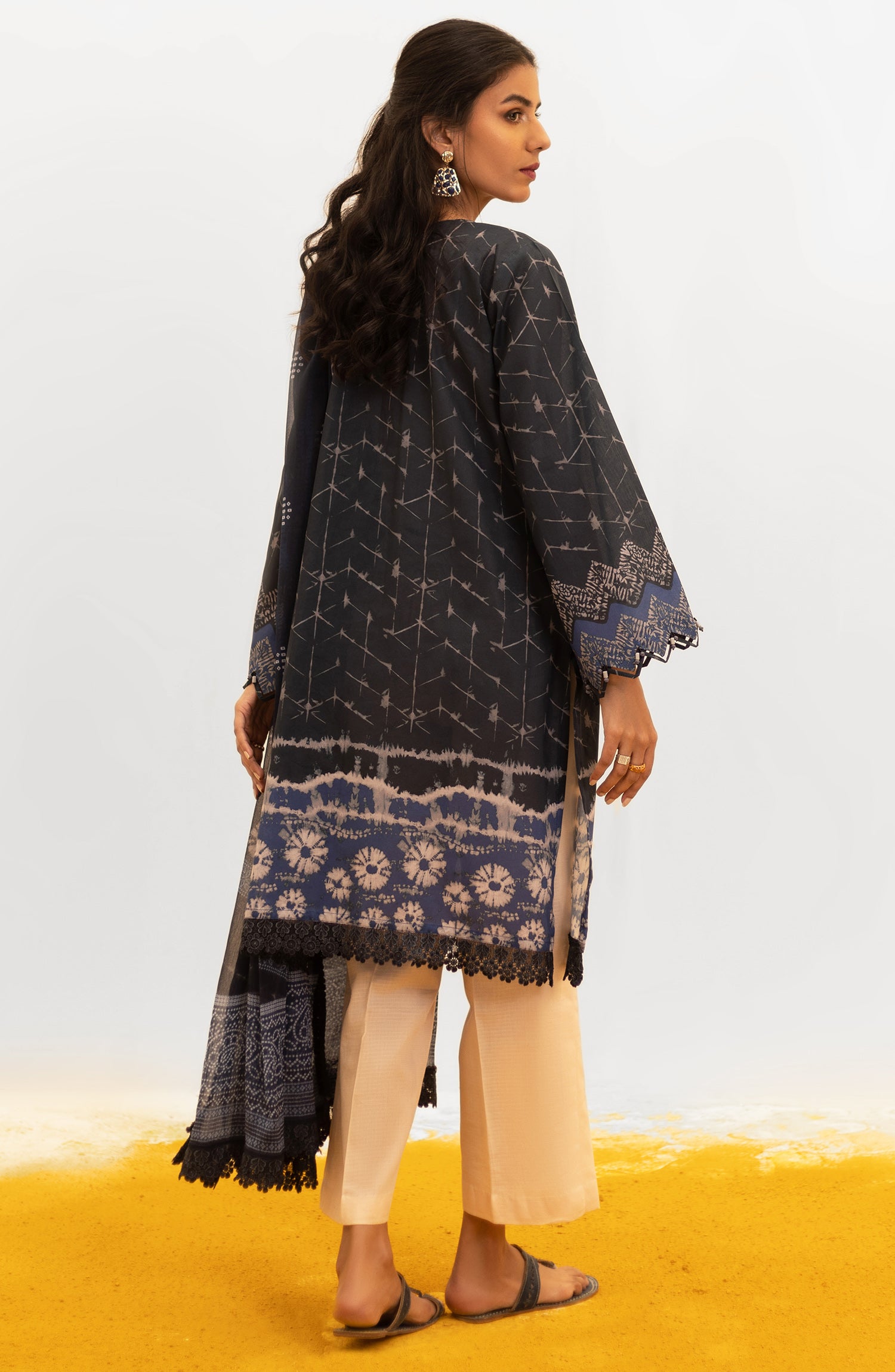 NRDS-21-093/U BLUE LAWN  UNSTITCHED SHIRT DUPATTA