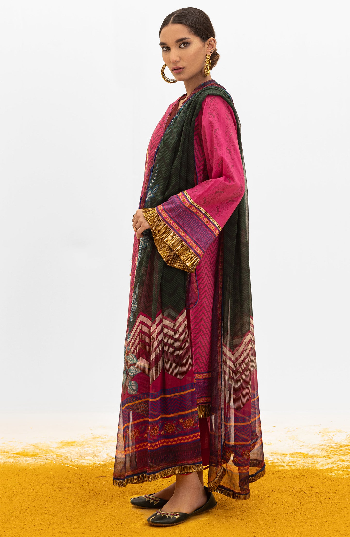OTL-22-003/U PINK LAWN  UNSTITCHED SHIRT DUPATTA PANTS