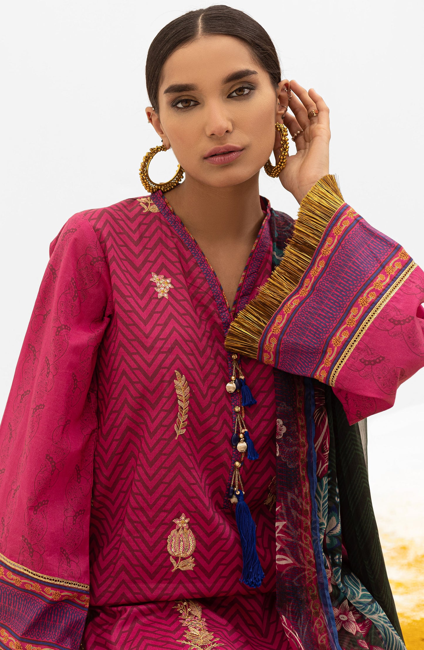 OTL-22-003/U PINK LAWN  UNSTITCHED SHIRT DUPATTA PANTS