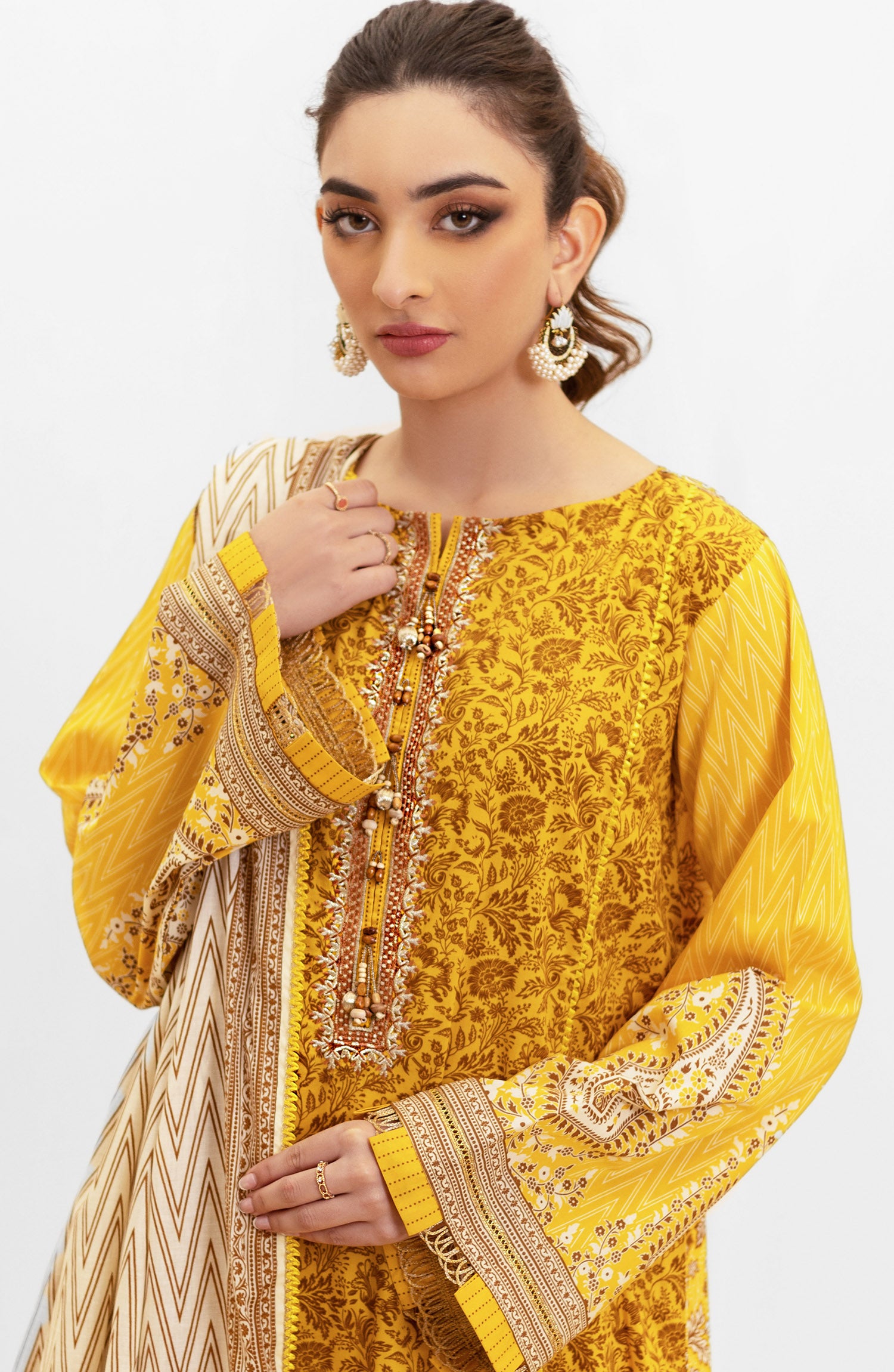 OTL-22-004/U RED LAWN  UNSTITCHED SHIRT DUPATTA PANTS