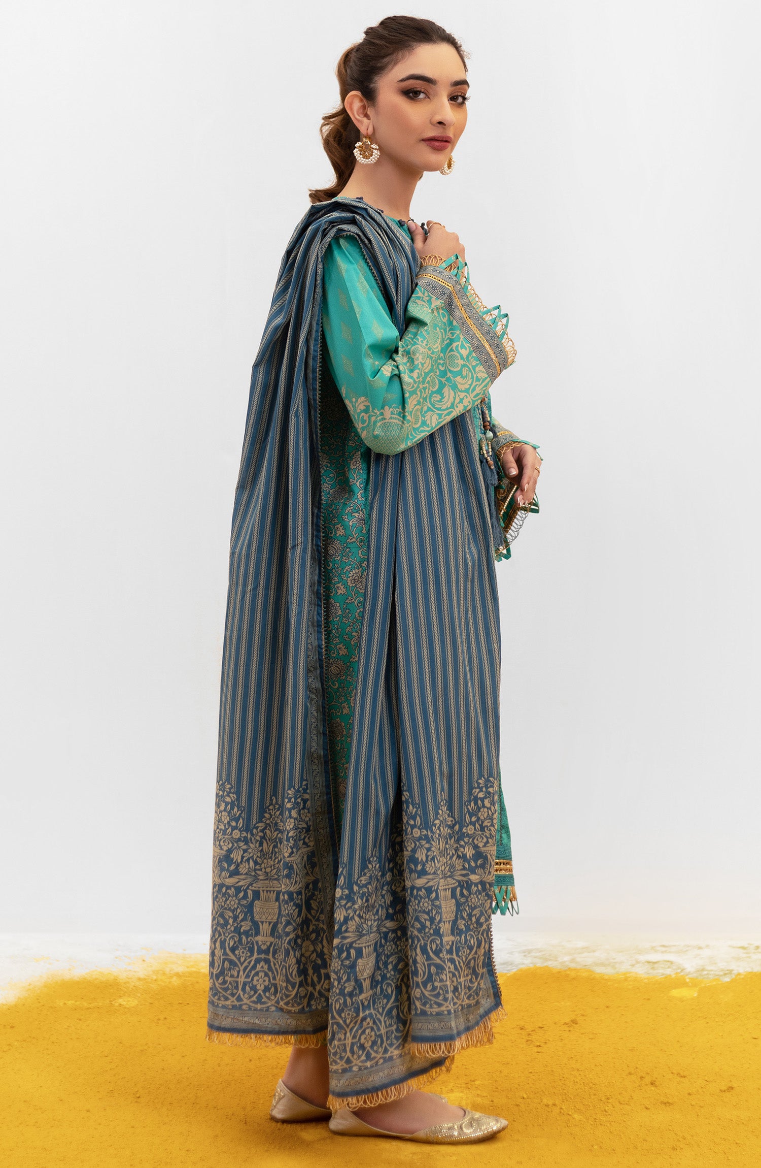 OTL-22-004/U RED LAWN  UNSTITCHED SHIRT DUPATTA PANTS