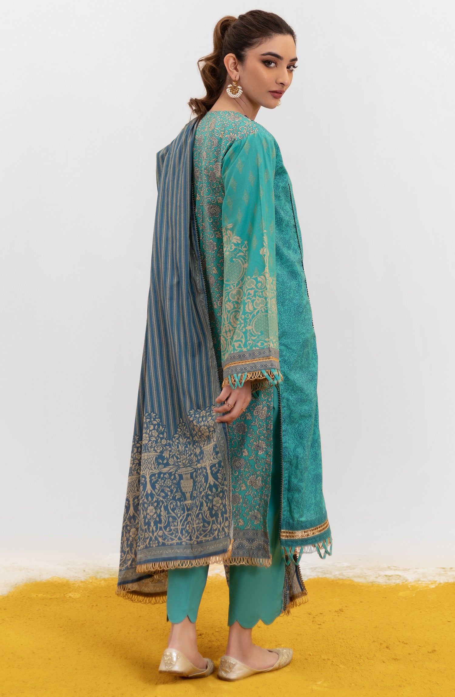 OTL-22-004/U RED LAWN  UNSTITCHED SHIRT DUPATTA PANTS