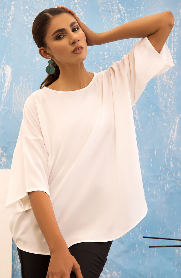 NRW-020/S WHITE GEORGETTE SCSHIRT WESTERN SHIRT