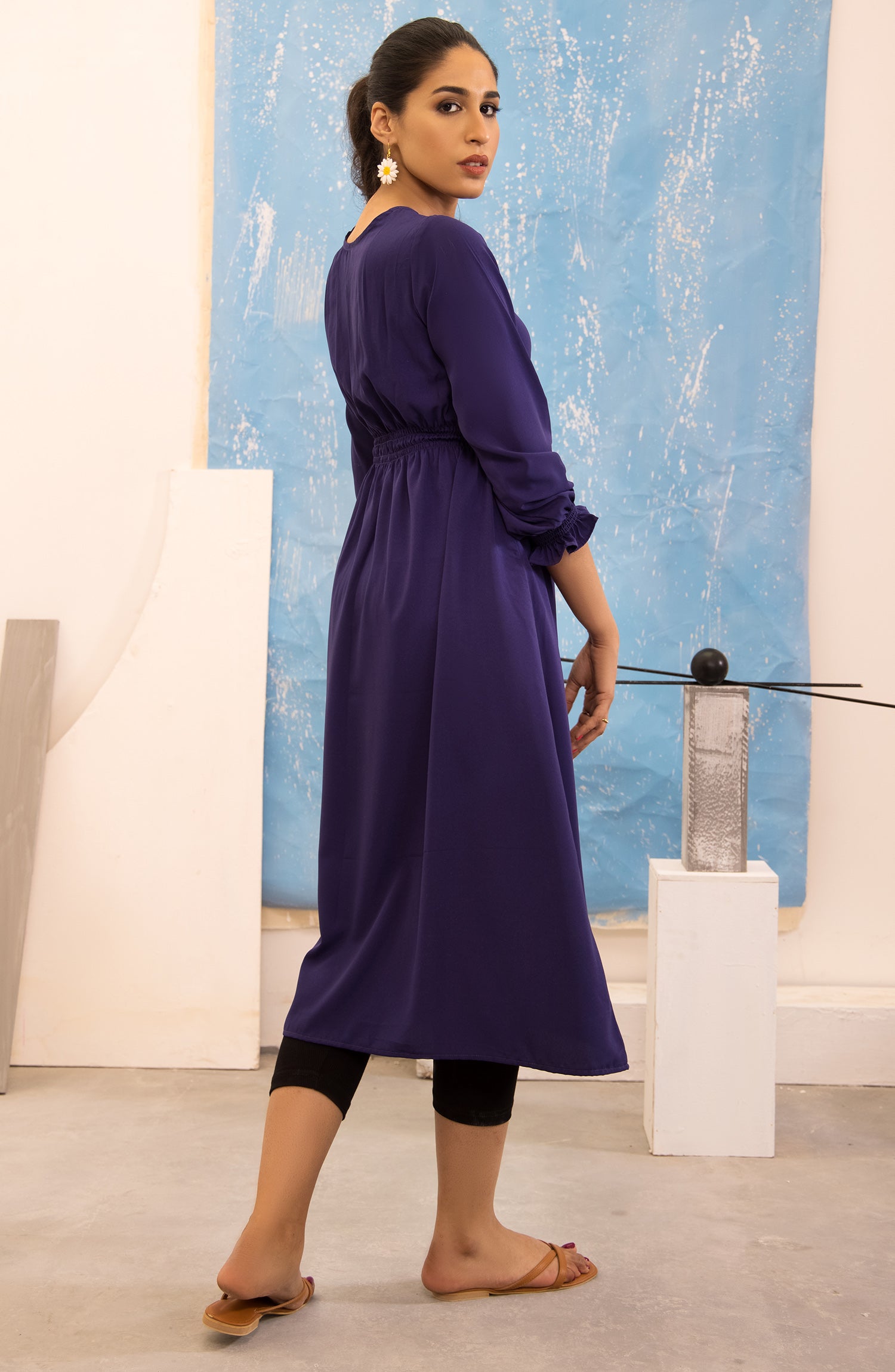 NRW-024/S PURPLE GEORGETTE SCSHIRT WESTERN SHIRT