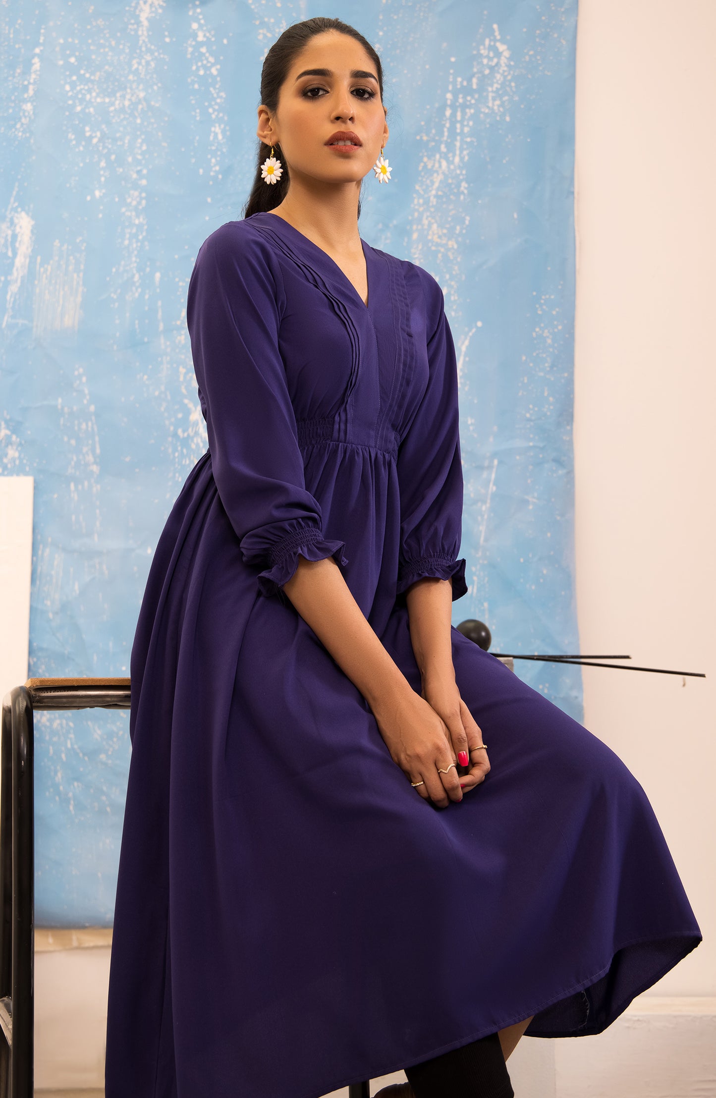 NRW-024/S PURPLE GEORGETTE SCSHIRT WESTERN SHIRT
