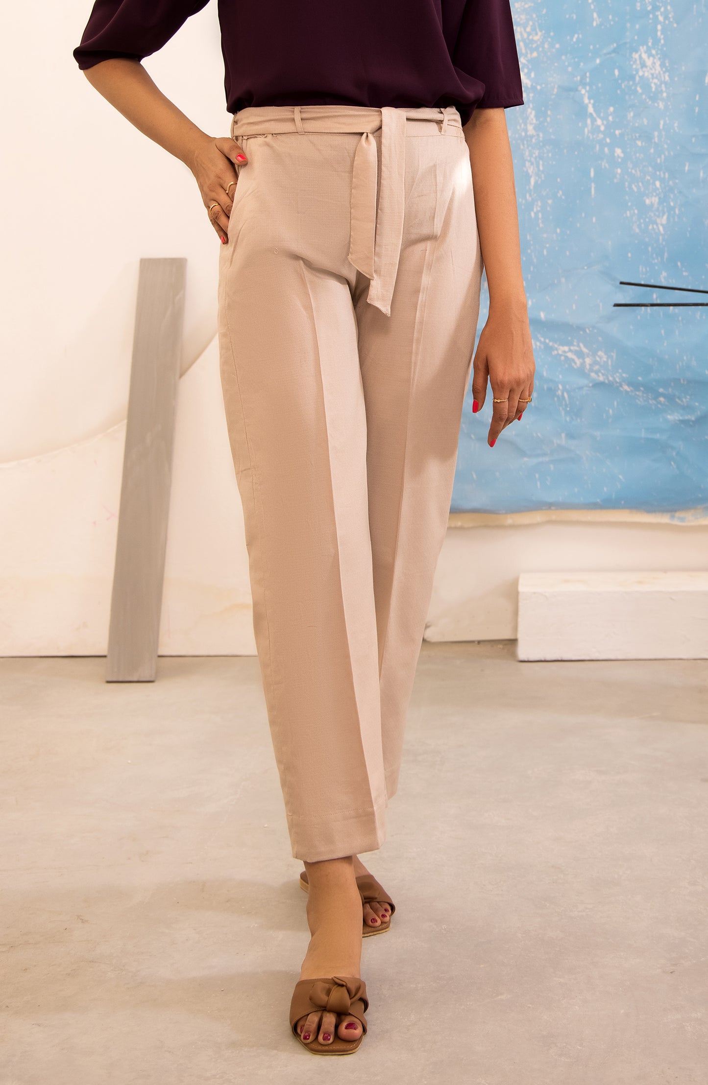 NRW-022/S BIEGE DOBBY SCPANTS WESTERN PANTS