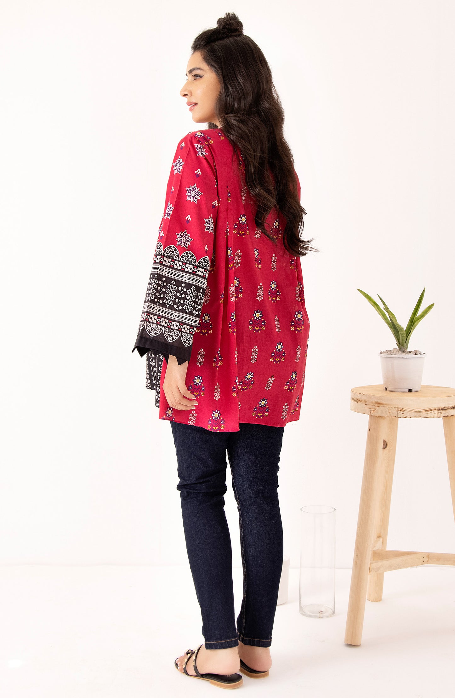 Stitched 1 Piece Printed Cambric Shirt