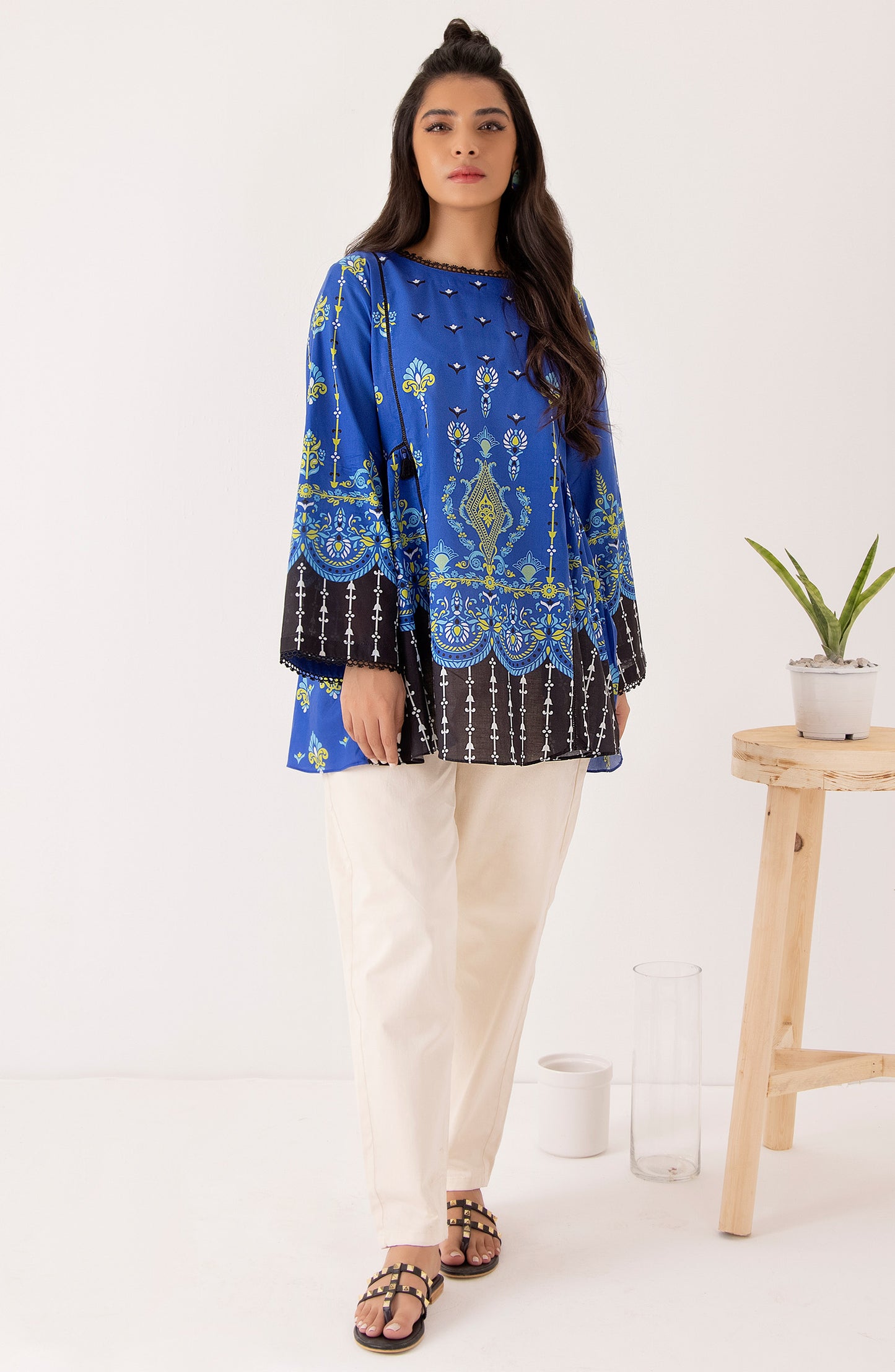 Stitched 1 Piece Printed Cambric Shirt