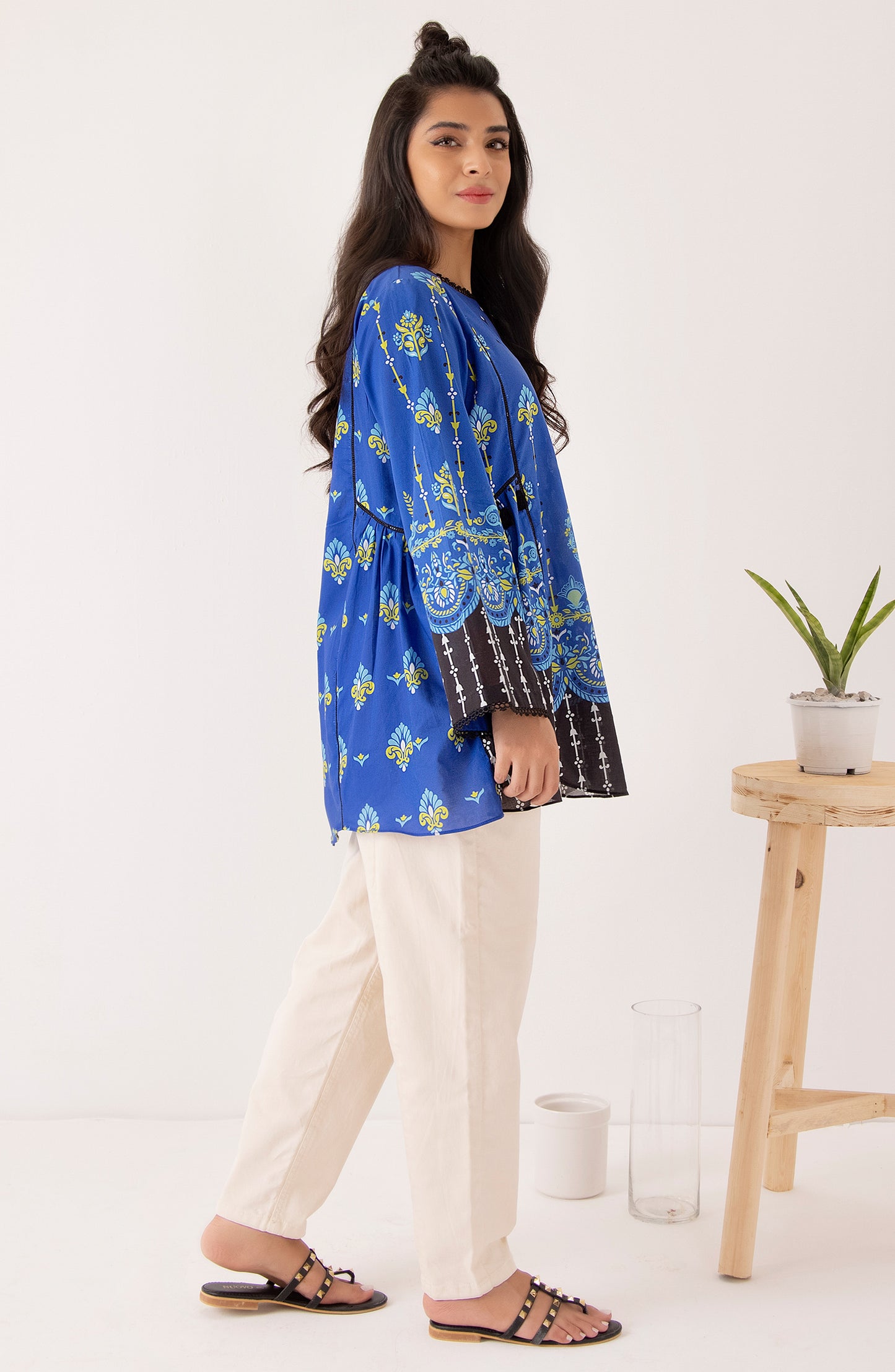 Stitched 1 Piece Printed Cambric Shirt
