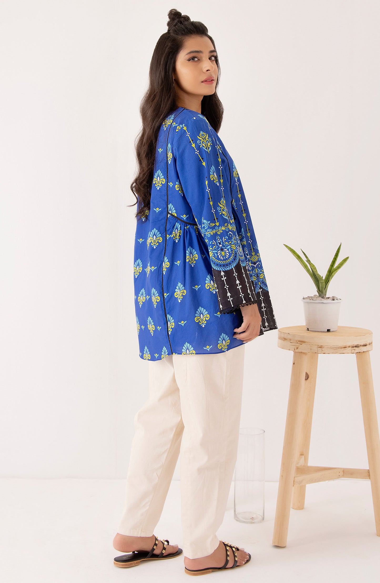 Stitched 1 Piece Printed Cambric Shirt