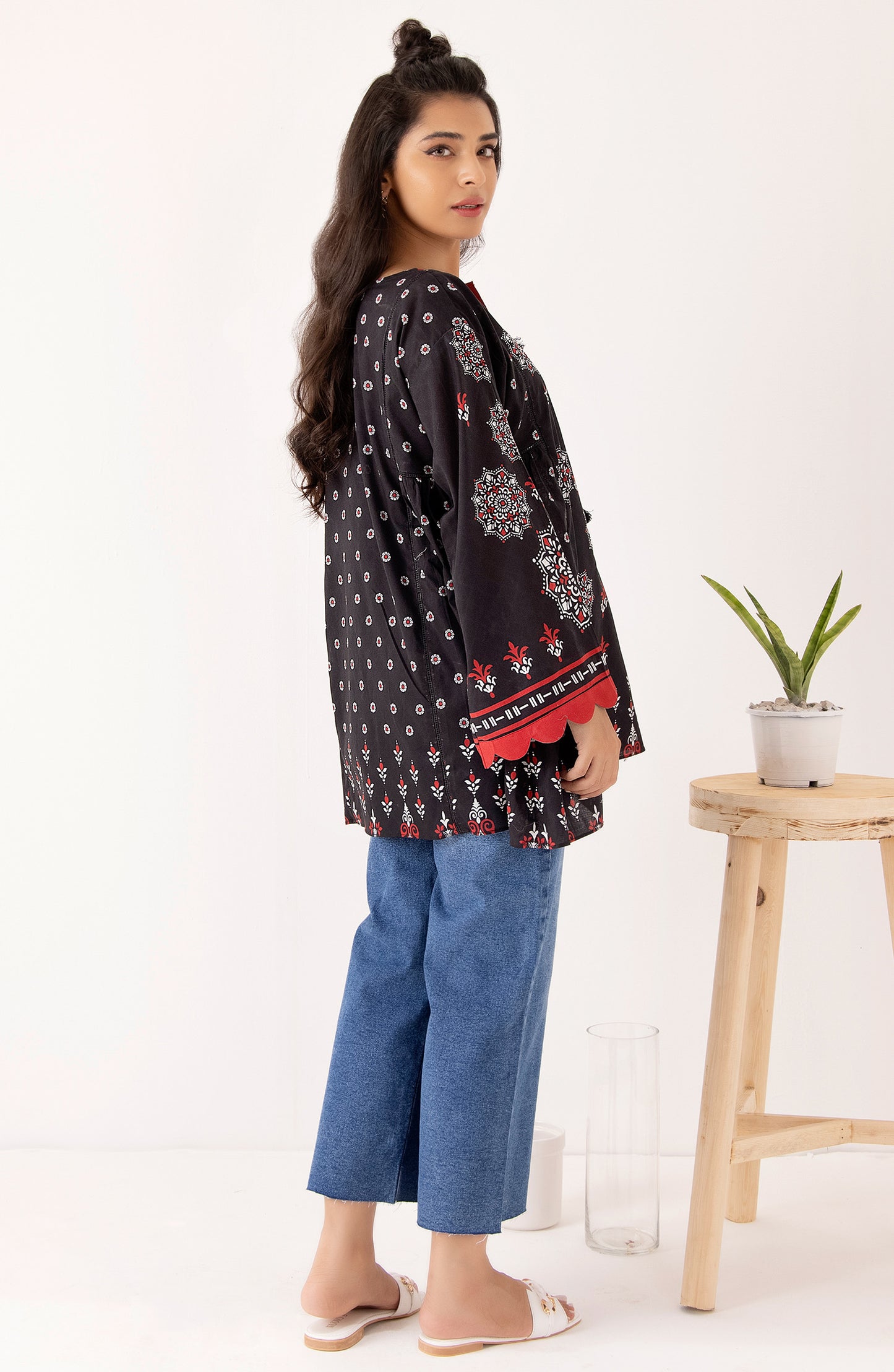 Stitched 1 Piece Printed Cambric Shirt