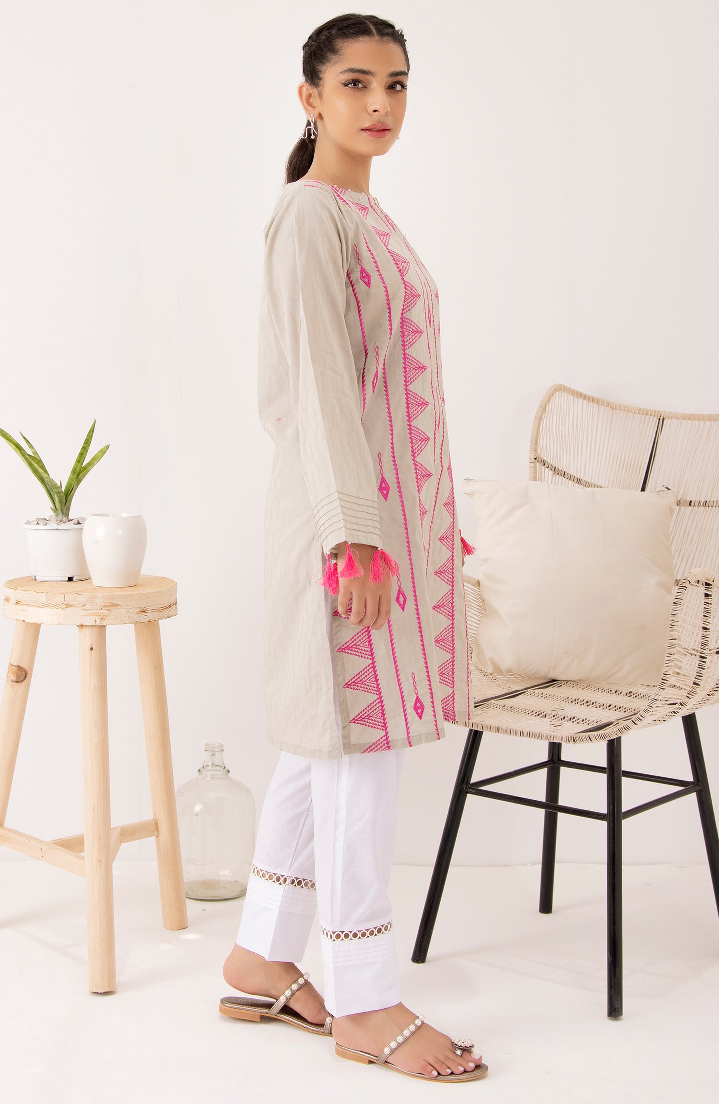Stitched 1 Piece Embroidered Jacquard Shirt