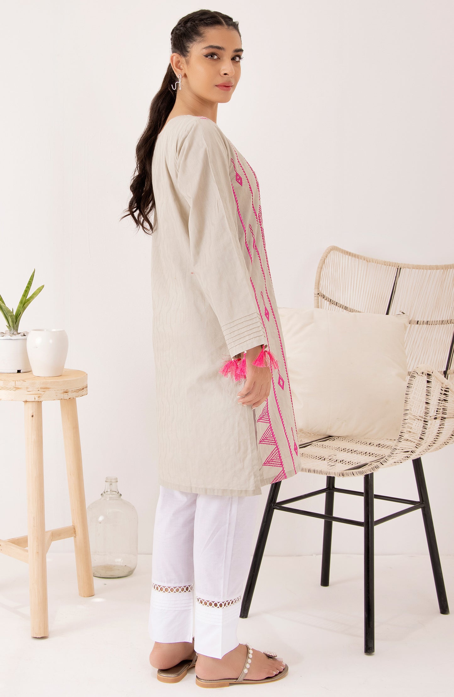 Stitched 1 Piece Embroidered Jacquard Shirt